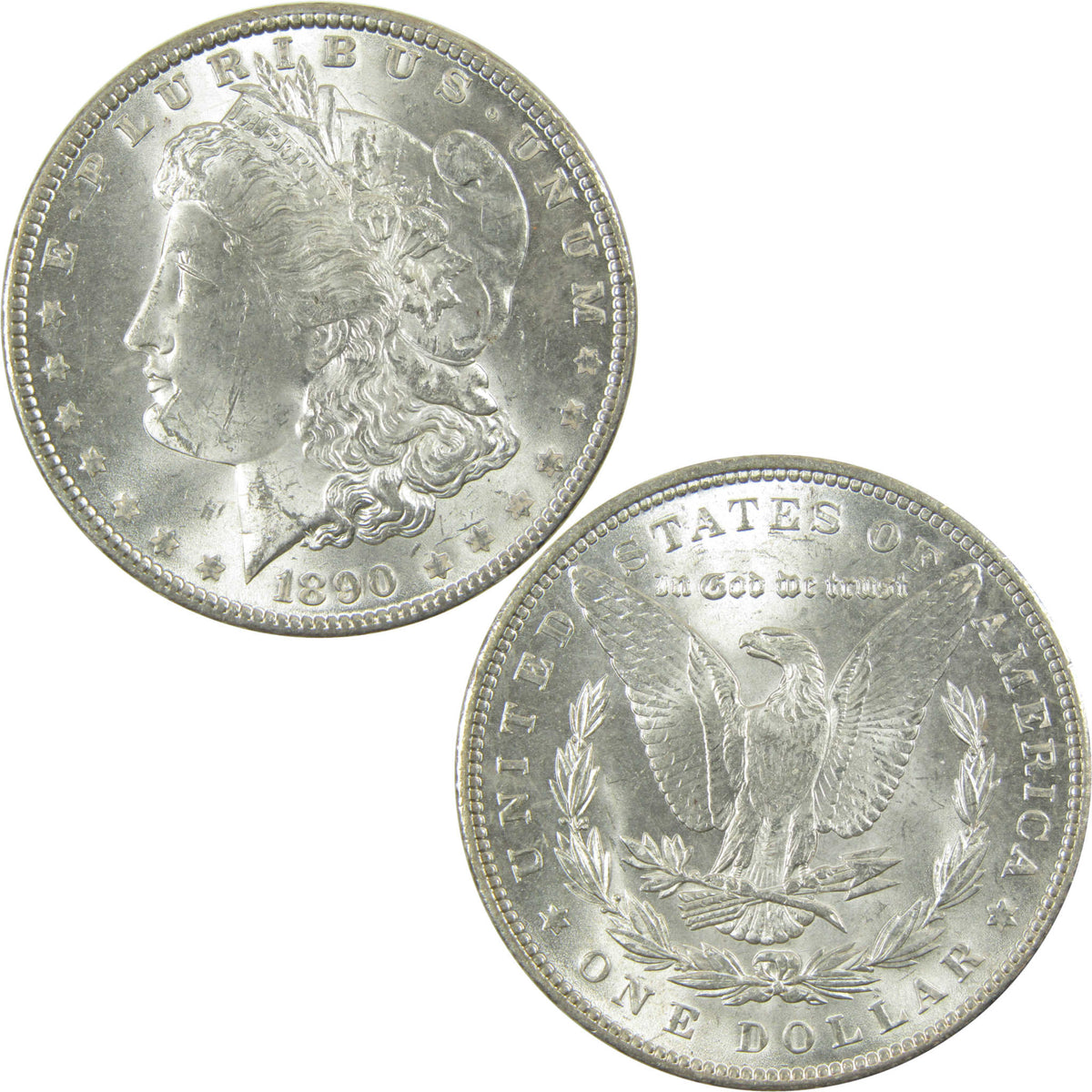1890 Morgan Silver Dollar Uncirculated Mint State $1 Coin SKU:CP1788