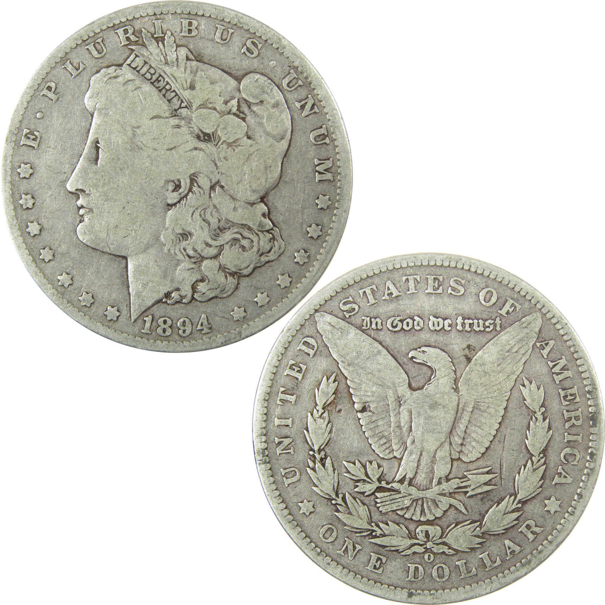 1894 O Morgan Silver Dollar VG Very Good $1 Coin SKU:I26713 - Morgan coin - Morgan silver dollar - Morgan silver dollar for sale - Profile Coins & Collectibles