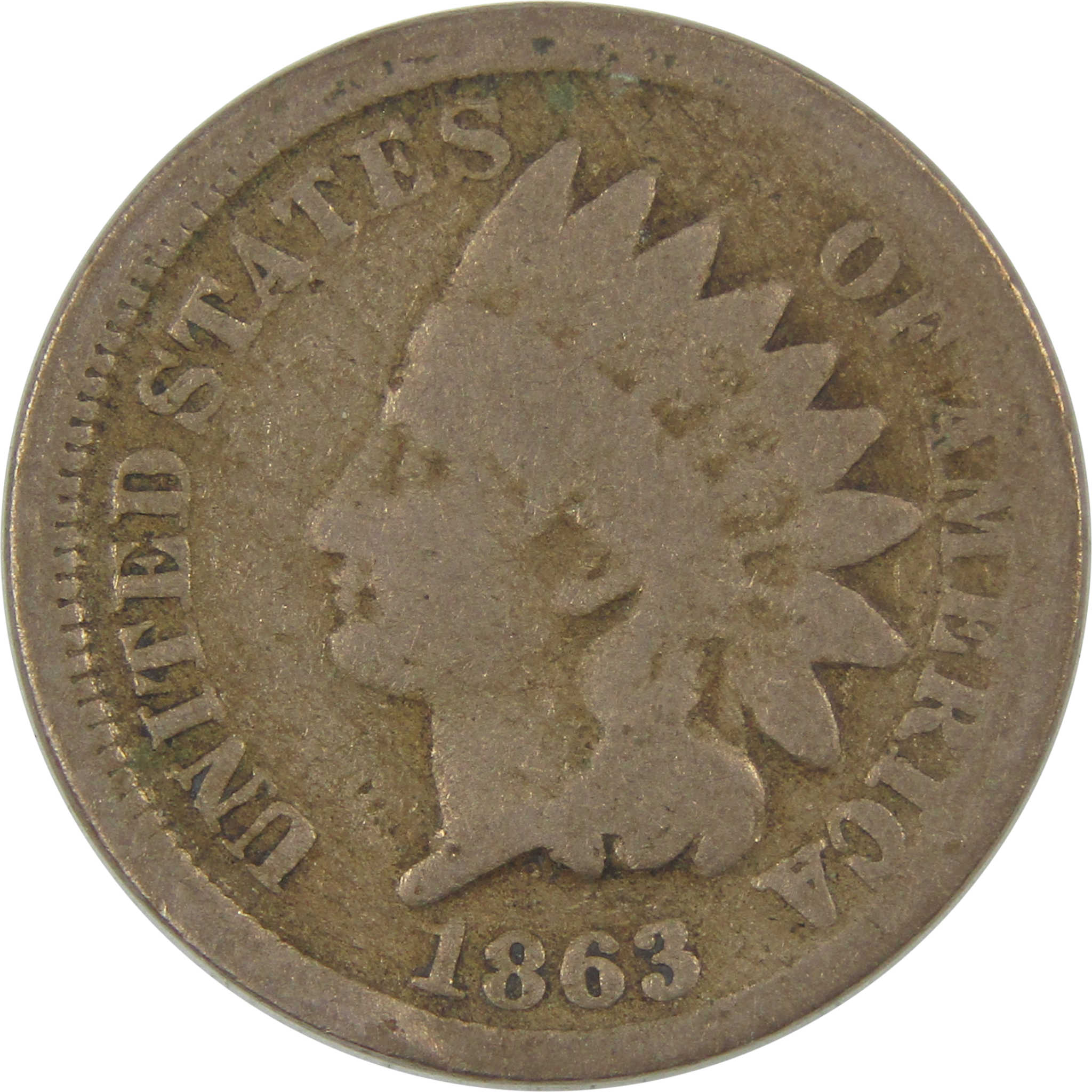 1863 Indian Head Cent G Good Penny 1c Coin SKU:I23267