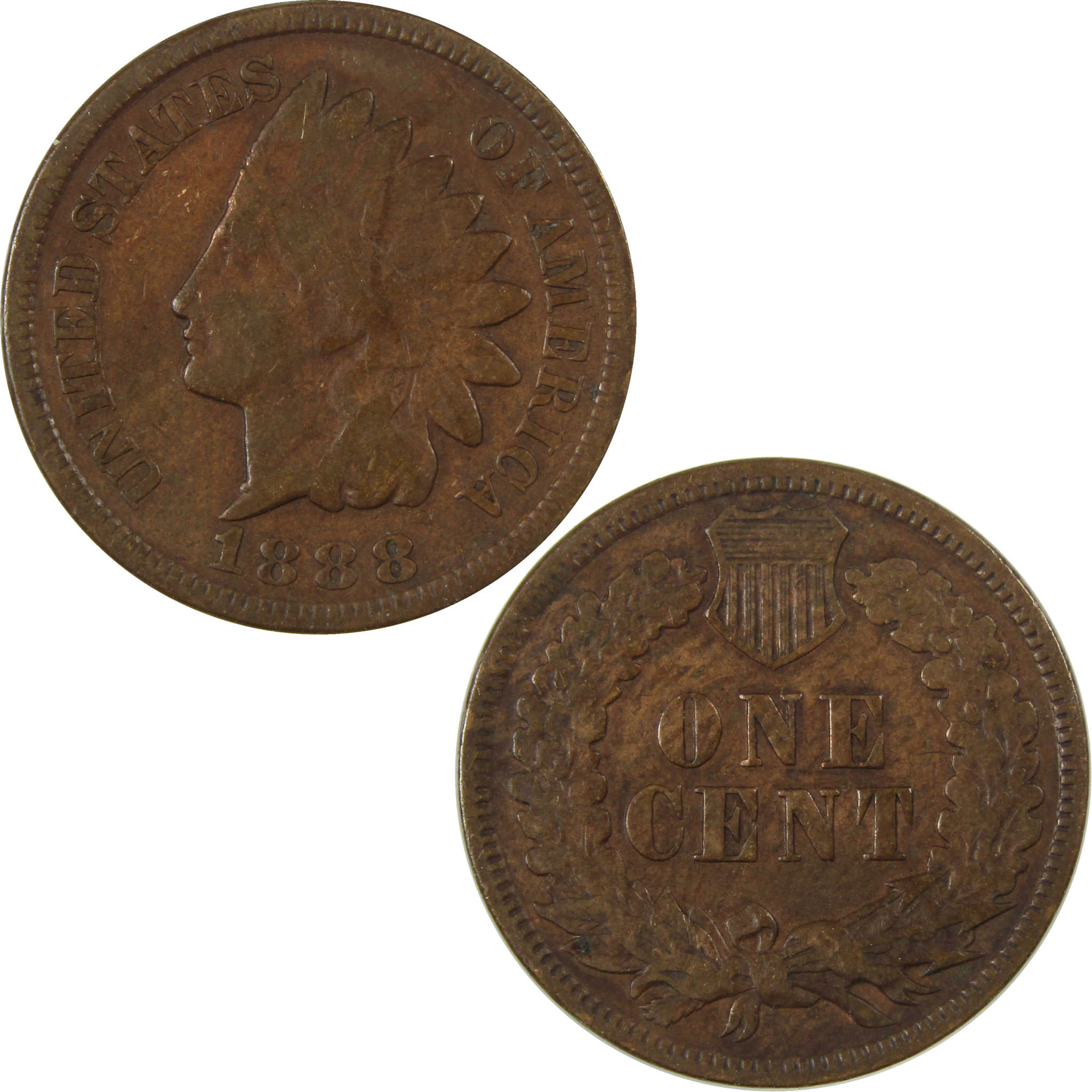 1888 Indian Head Cent VG Very Good Penny 1c Coin SKU:I26959