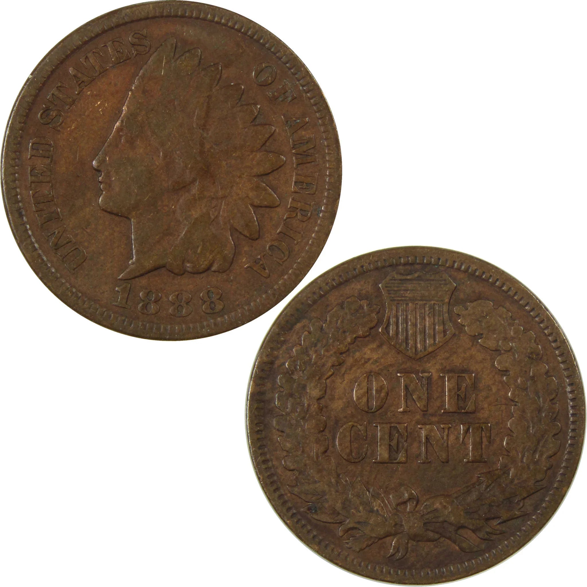 1888 Indian Head Cent VG Very Good Penny 1c Coin SKU:I26959