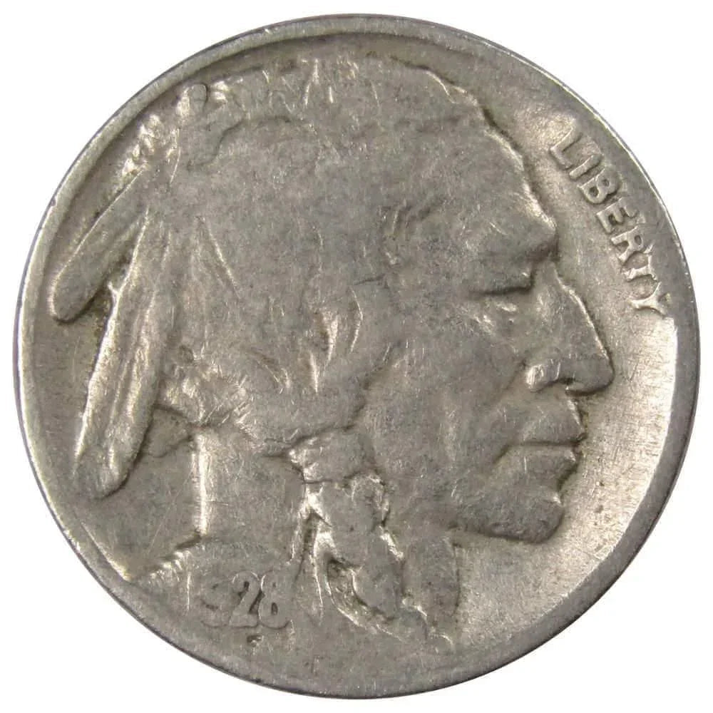 1928 Indian Head Buffalo Nickel VG Very Good 5c Coin Collectible