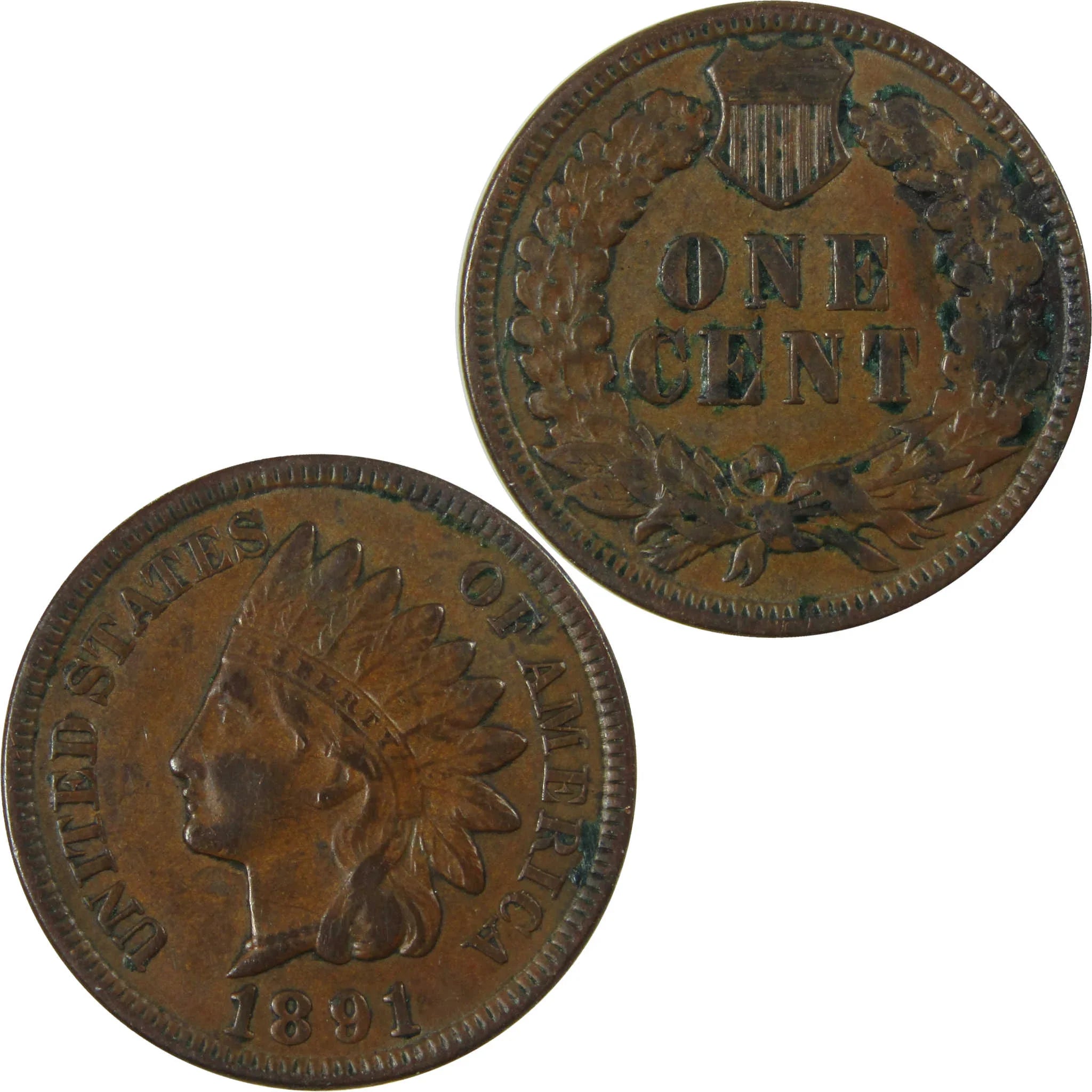 1891 Indian Head Cent XF EF Extremely Fine Penny 1c Coin SKU:I26937