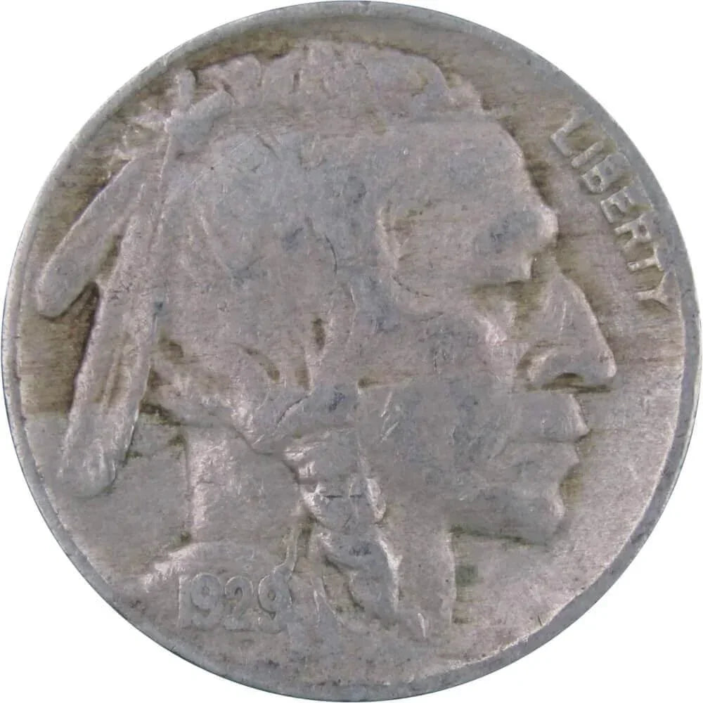 1929 Indian Head Buffalo Nickel F Fine 5c Coin Collectible
