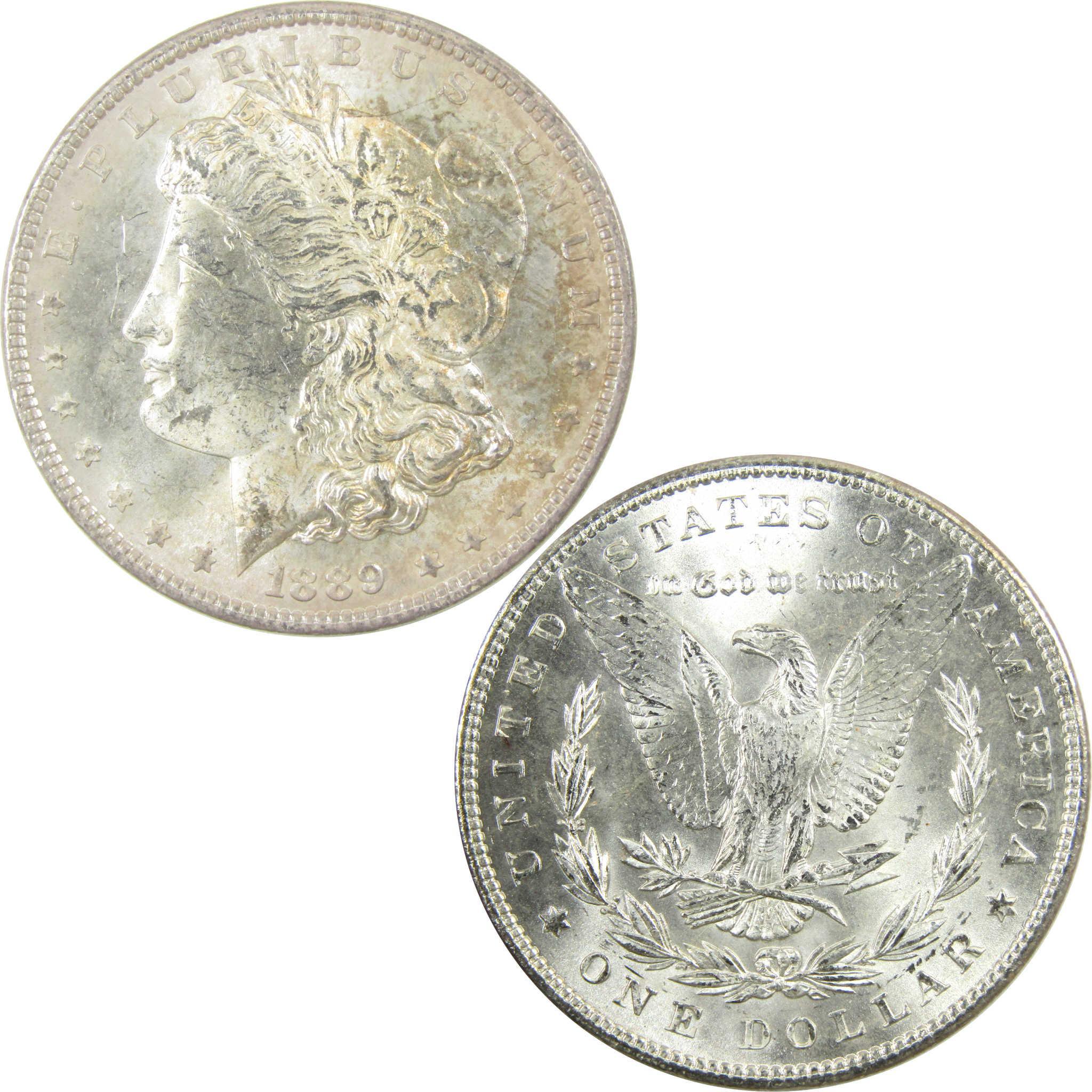 1889 Morgan Silver Dollar Uncirculated Toned Obverse SKU:I25191