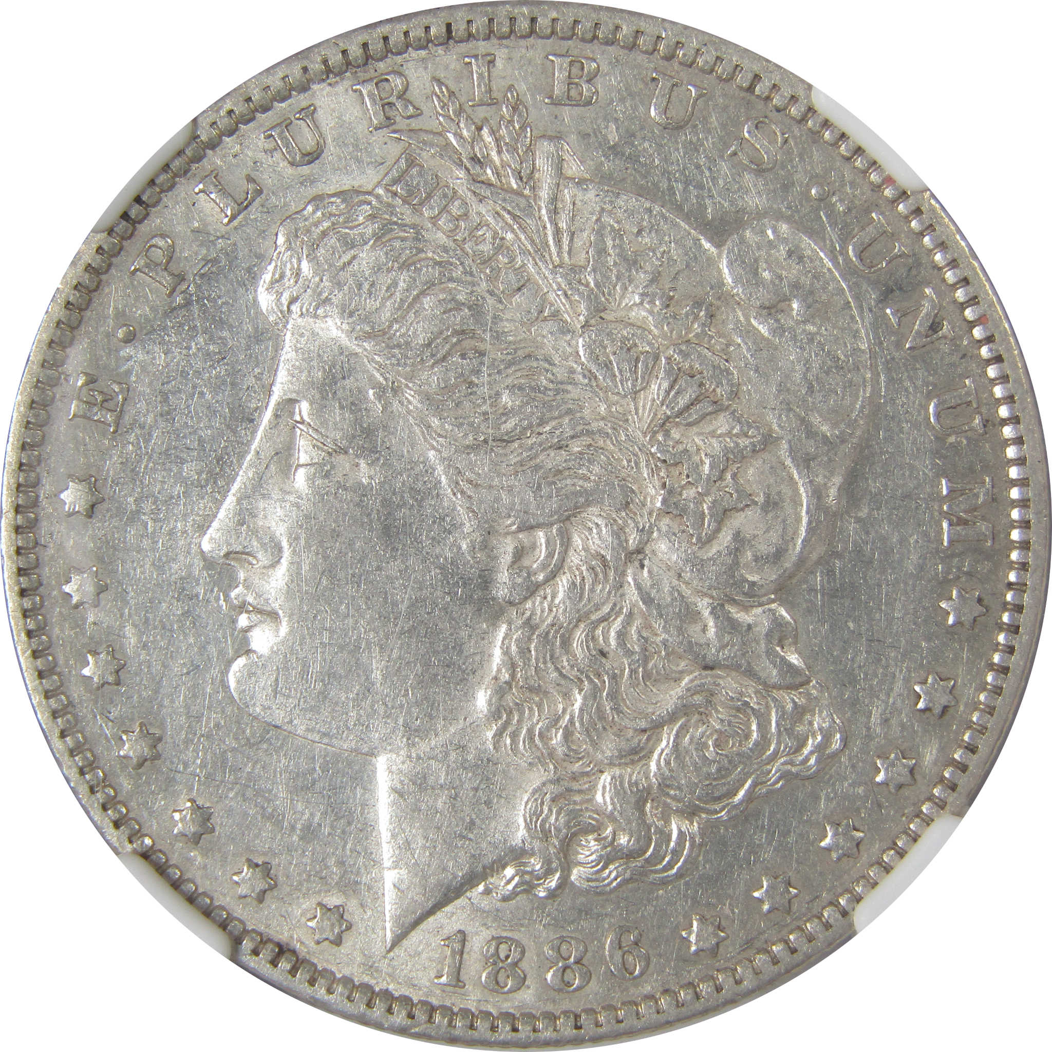 1886 O Morgan Dollar AU 53 NGC Silver $1 Coin Collectible SKU:I23307 - Morgan coin - Morgan silver dollar - Morgan silver dollar for sale - Profile Coins & Collectibles
