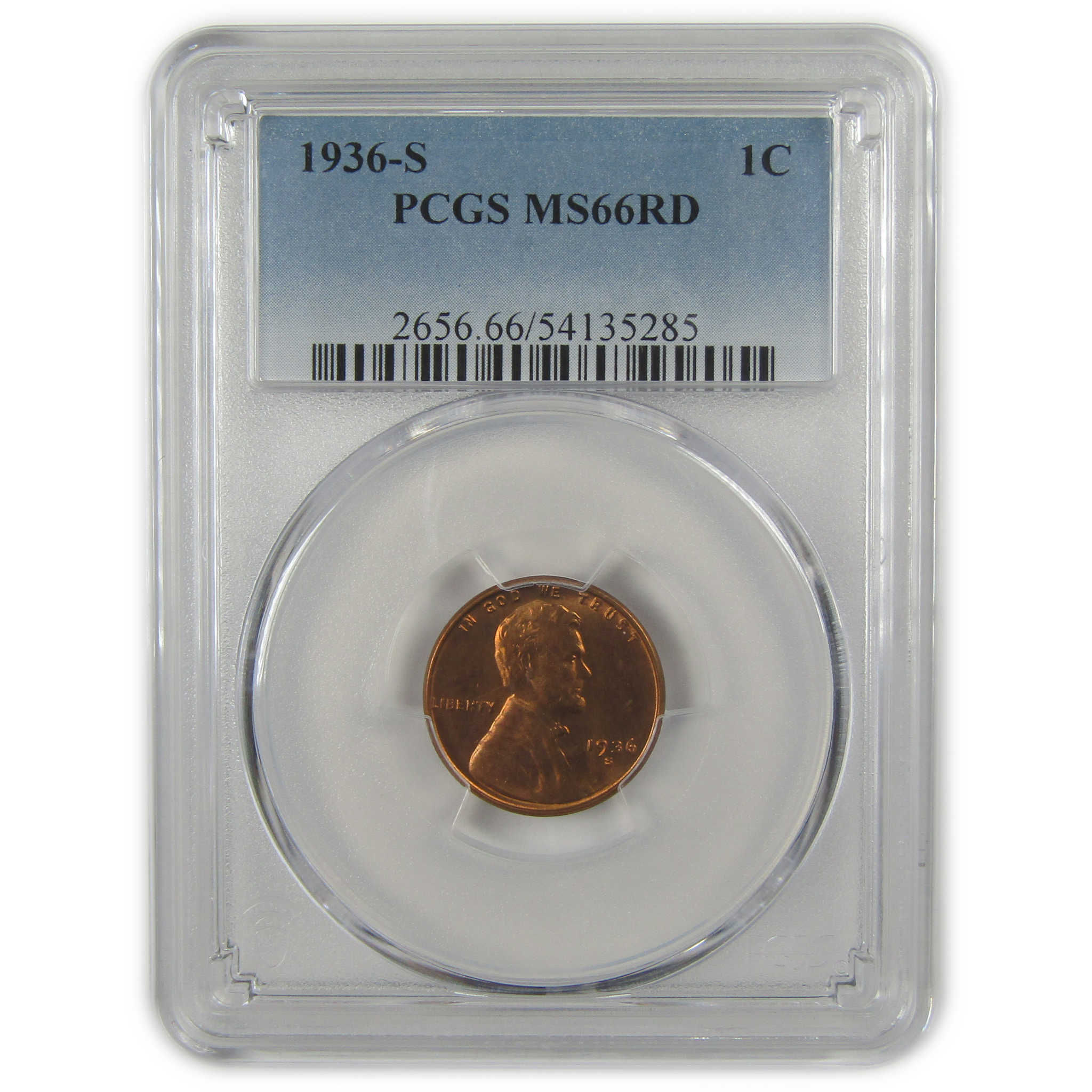 1936 S Lincoln Wheat Cent MS 66 RD PCGS Penny Uncirculated SKU:I22392