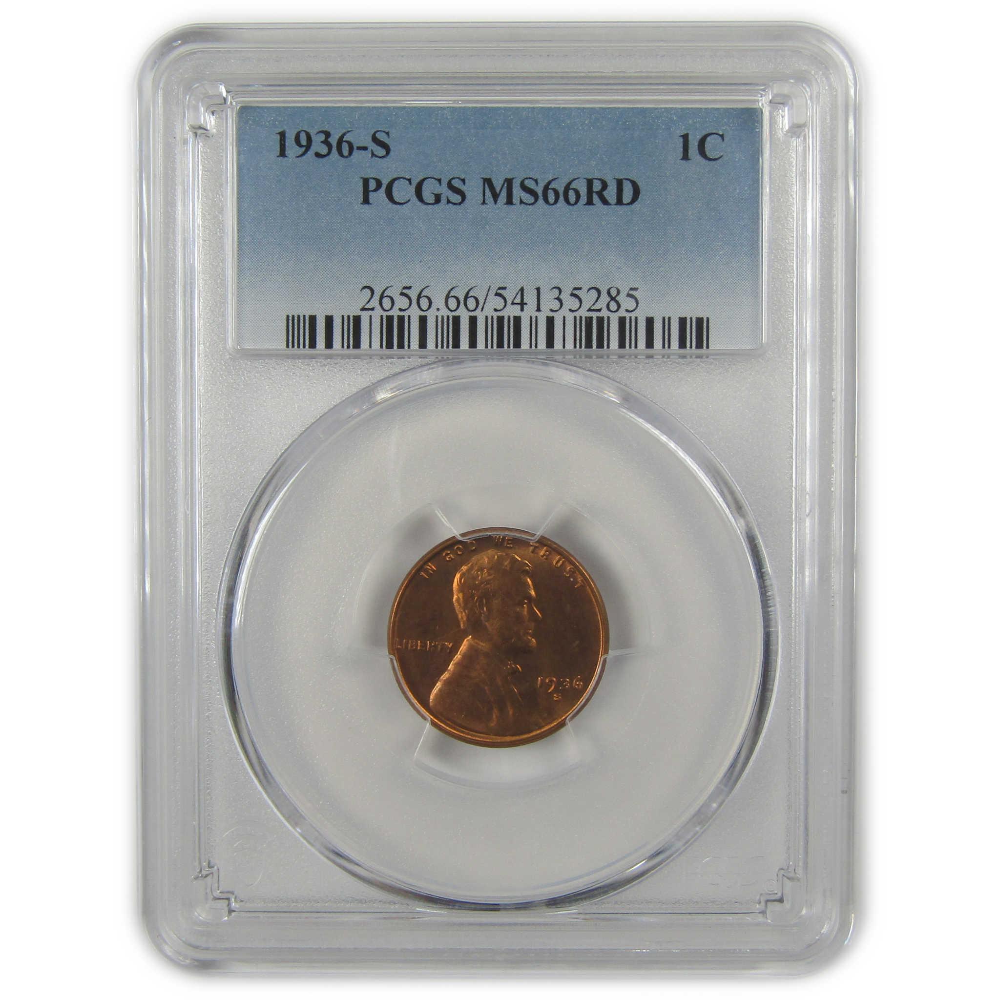 1936 S Lincoln Wheat Cent MS 66 RD PCGS Penny Uncirculated SKU:I22392
