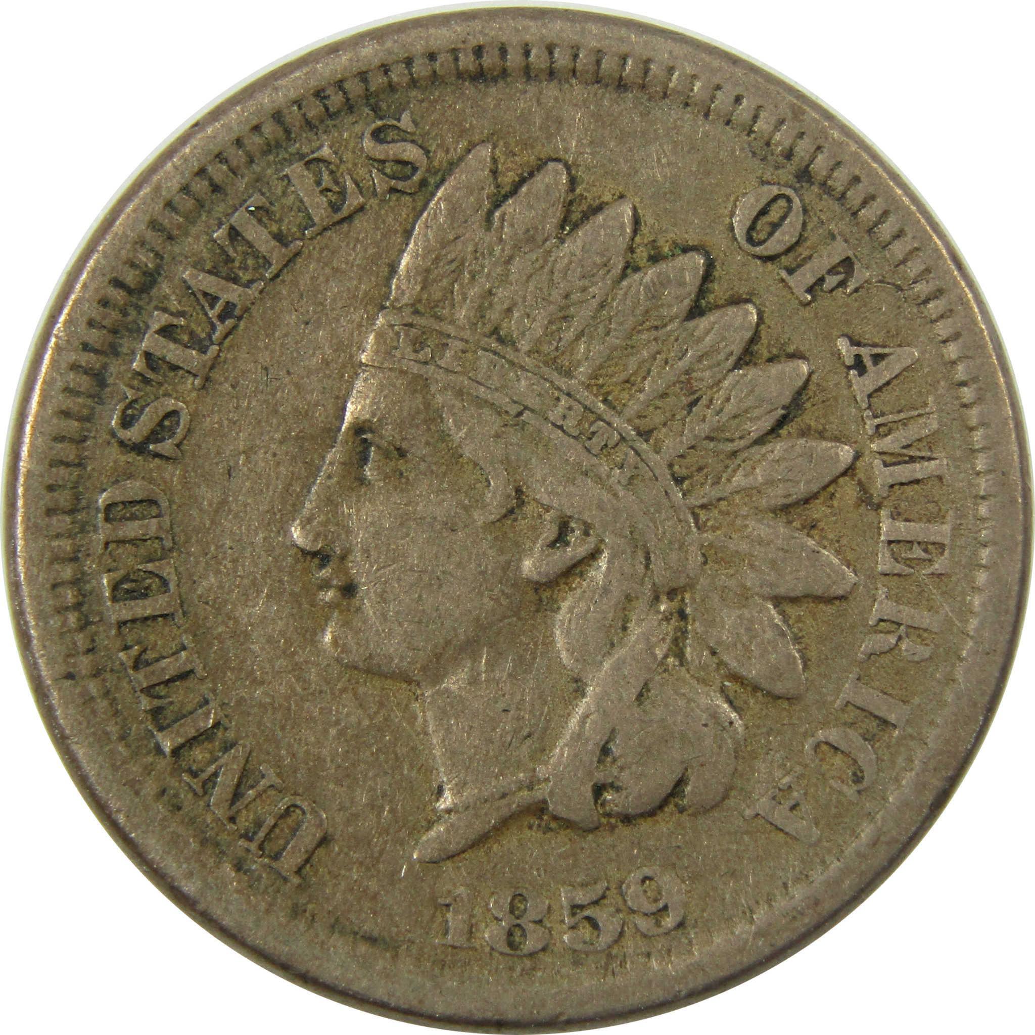 1859 Indian Head Cent VF Very Fine Penny 1c Coin SKU:CP1263