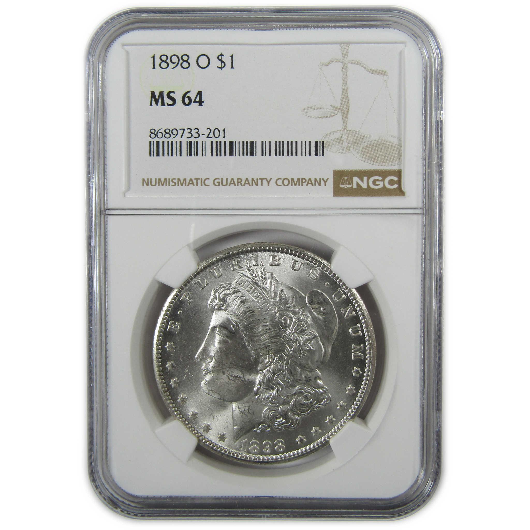 1898 O Morgan Silver Dollar MS 64 NGC Uncirculated $1 Coin SKU:CP453 - Morgan coin - Morgan silver dollar - Morgan silver dollar for sale - Profile Coins & Collectibles