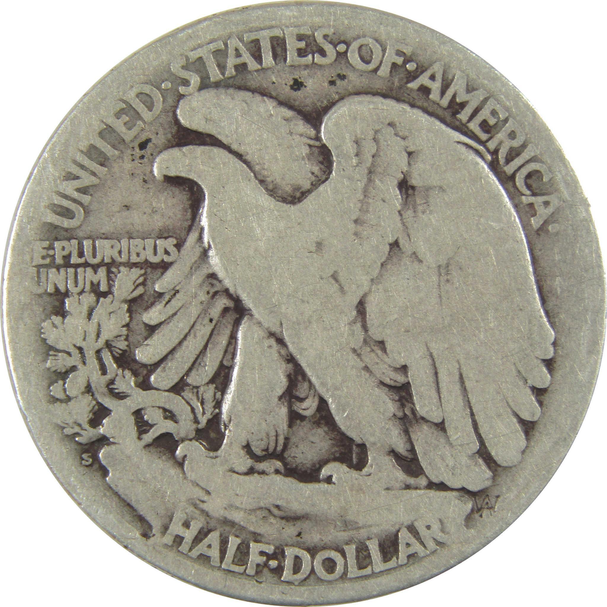 1921 S Liberty Walking Half Dollar G Good Silver 50c Coin SKU:CPC0705