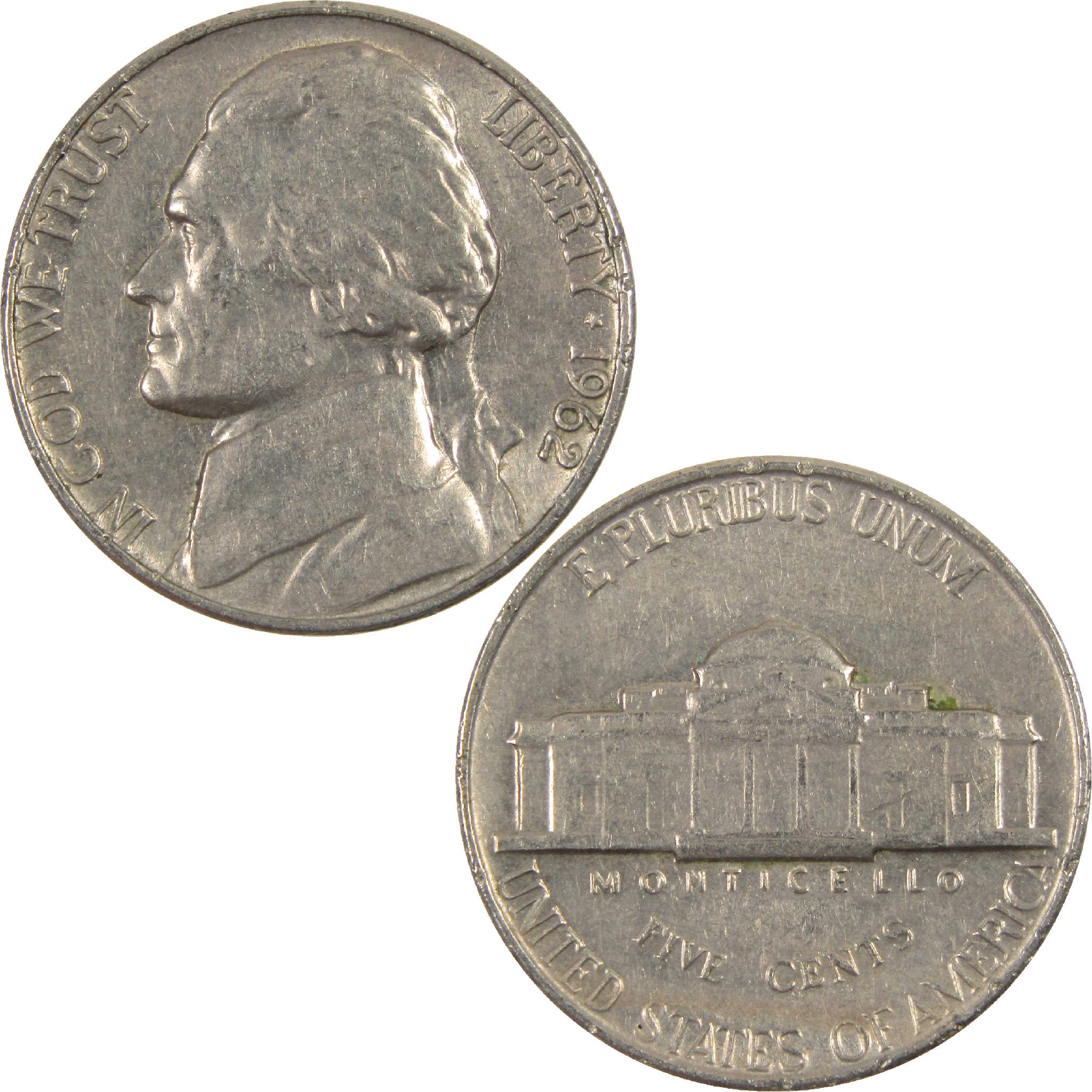 1962 Jefferson Nickel Circulated 5c Coin Collectible