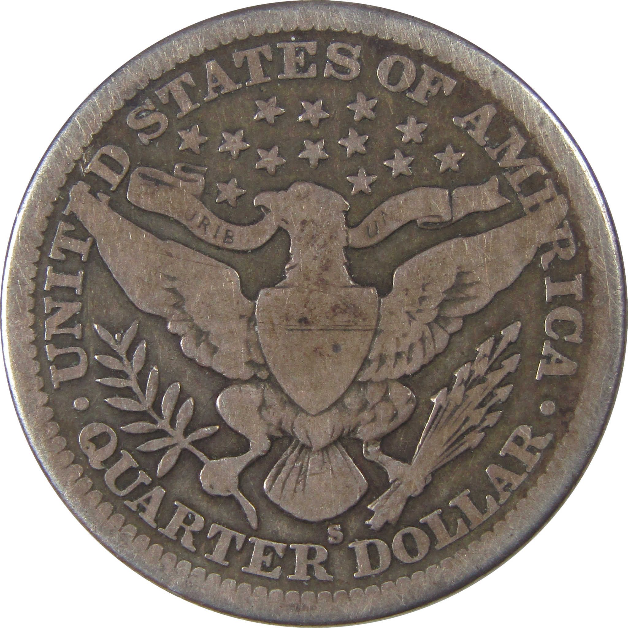 1913 S Barber Quarter VG Very Good Silver 25c Coin SKU:I18007