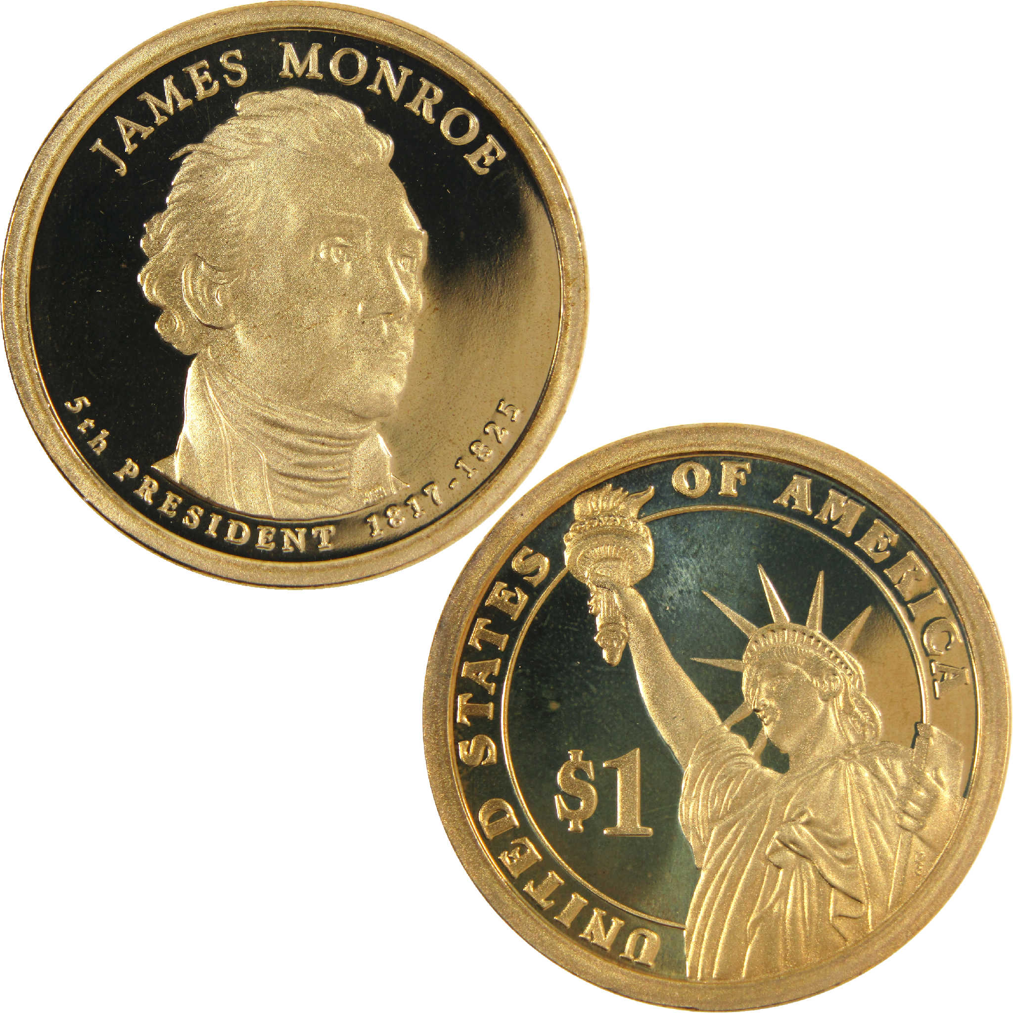 2008 S James Monroe Presidential Dollar Choice Proof $1 Coin