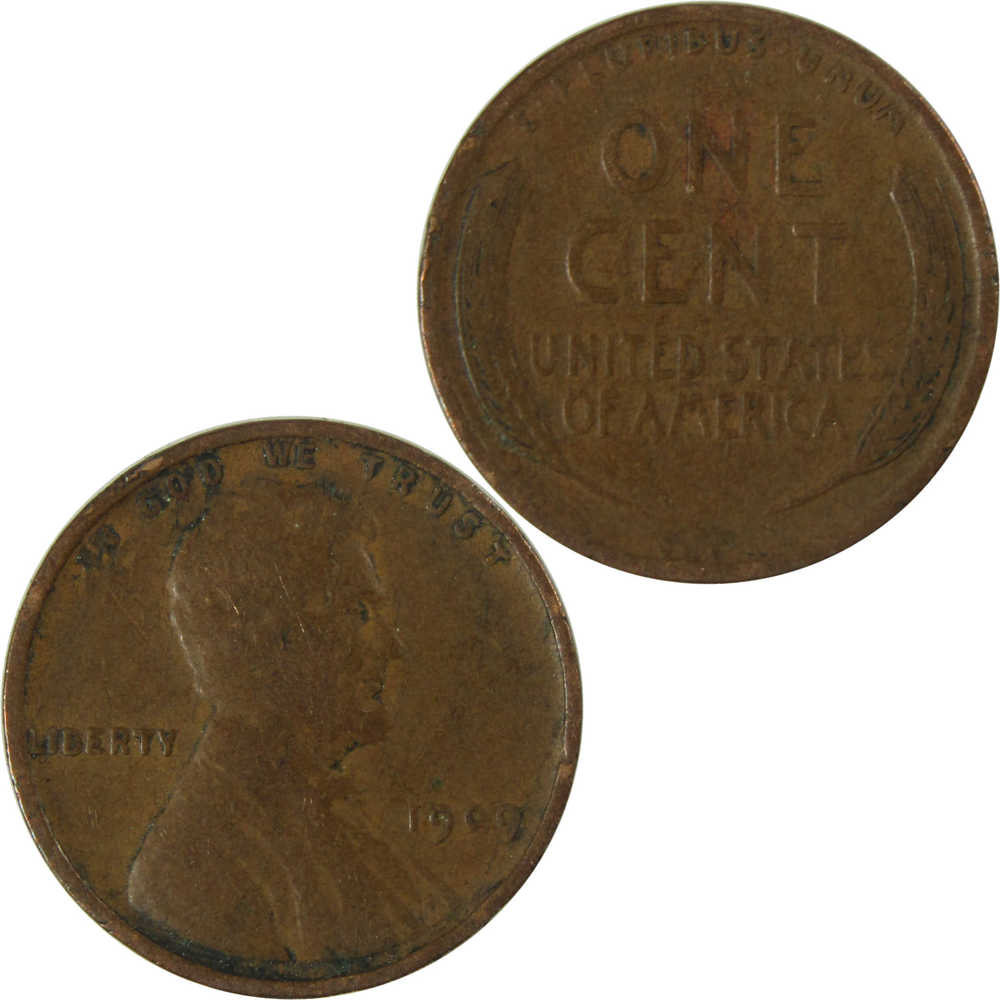 1909 VDB Lincoln Wheat Cent F Fine Penny 1c Coin SKU:I26740