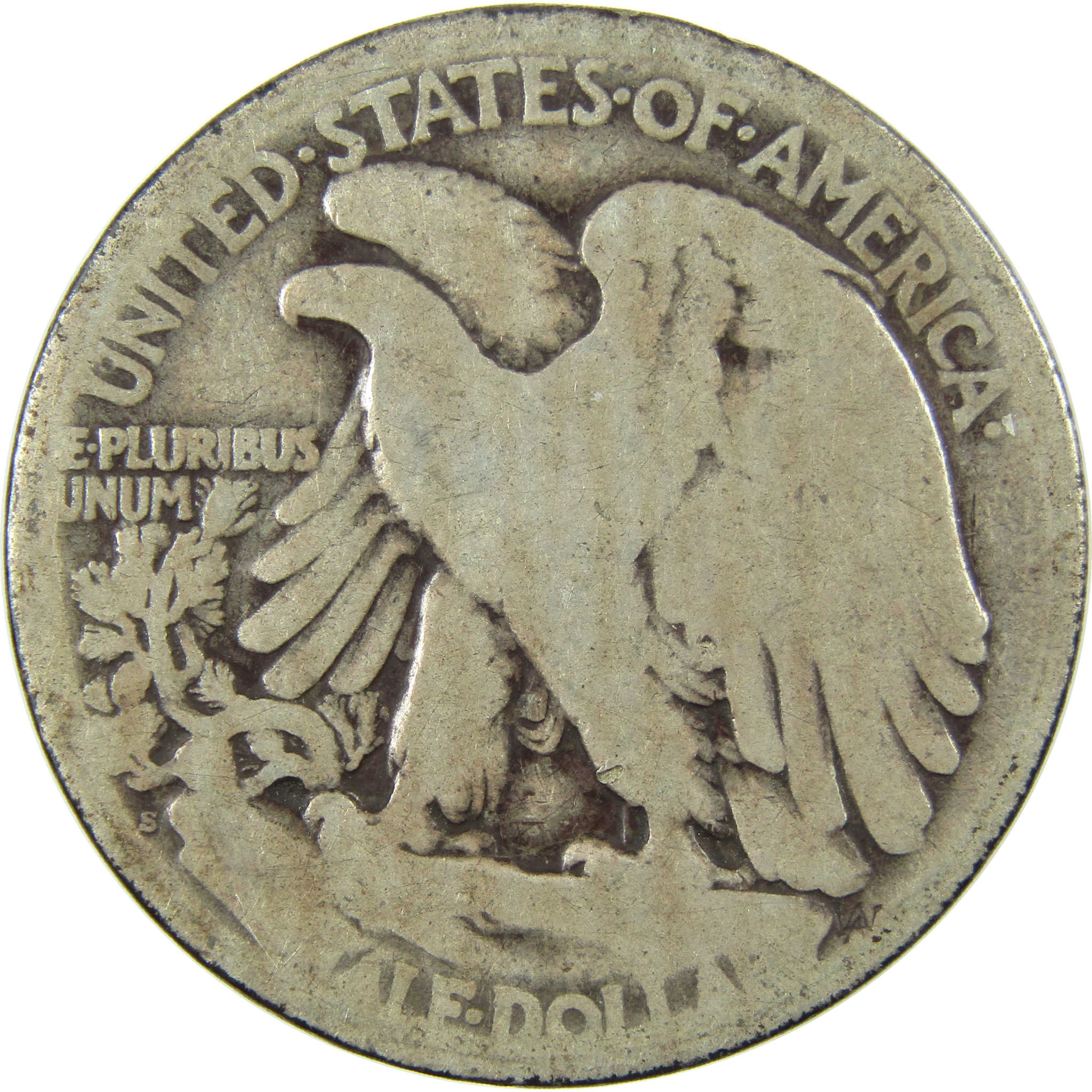 1919 S Liberty Walking Silver Half Dollar AG About Good SKU:I25122