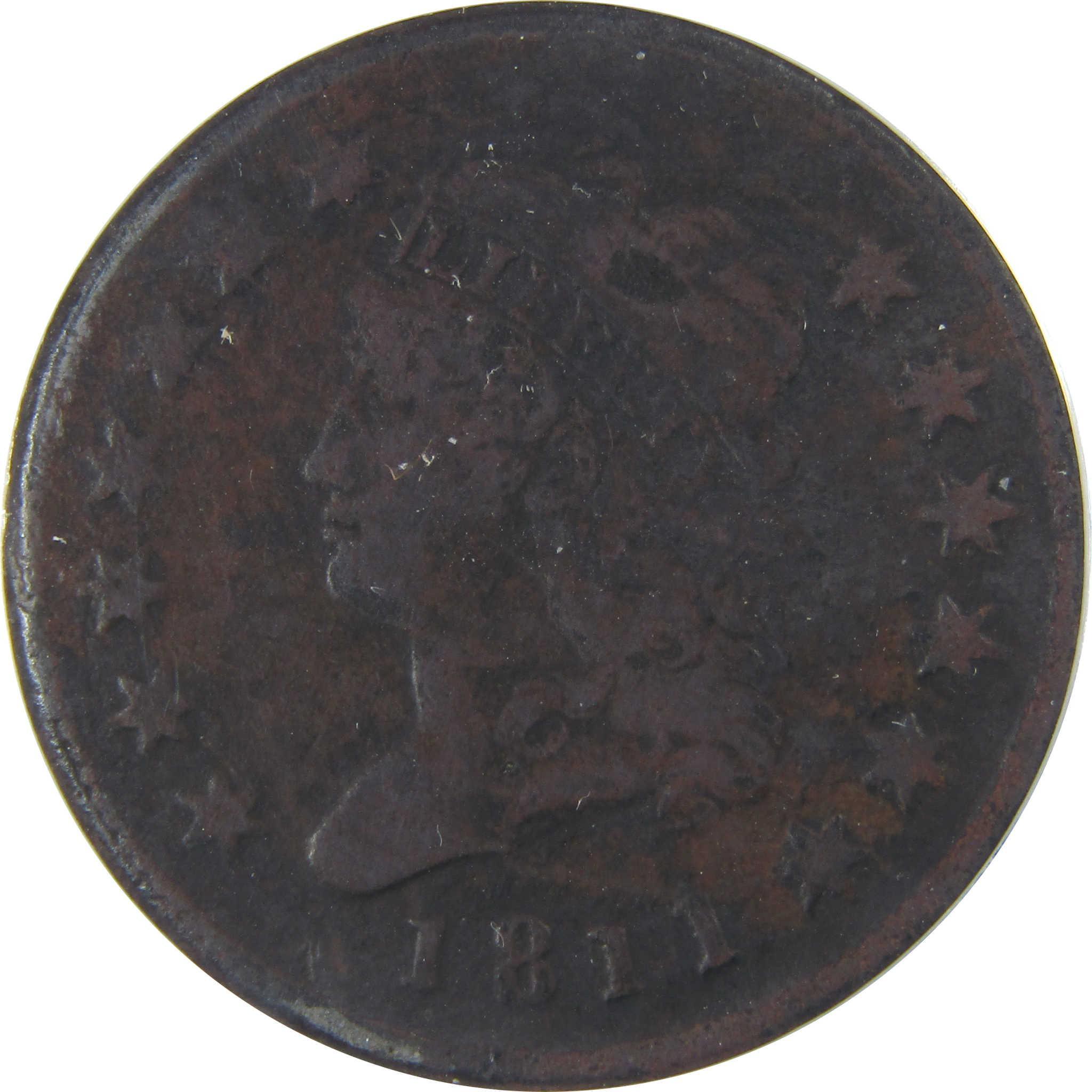 1811 S-287 Classic Head Large Cent VG 10 Details ANACS SKU:CPC1135
