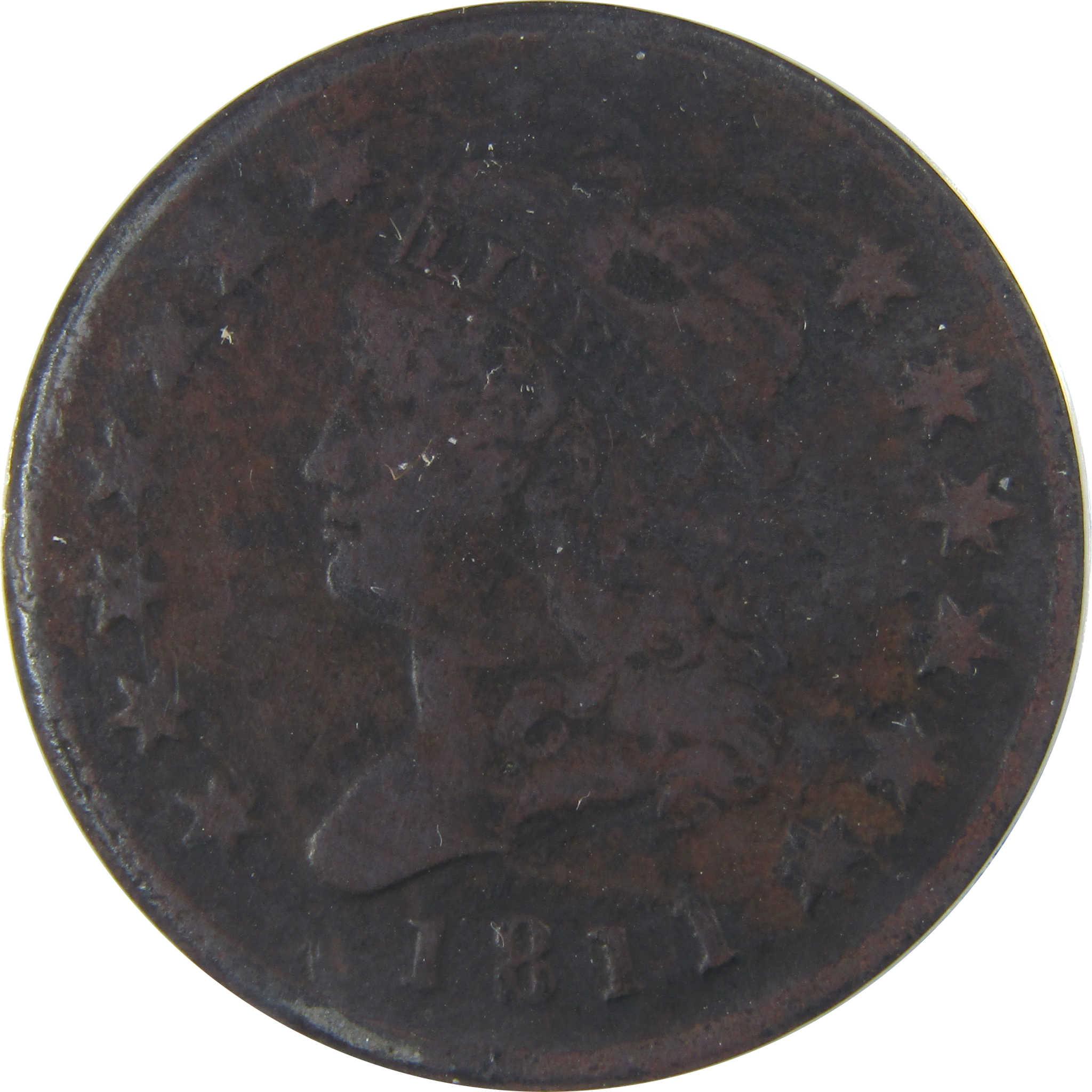 1811 S-287 Classic Head Large Cent VG 10 Details ANACS SKU:CPC1135