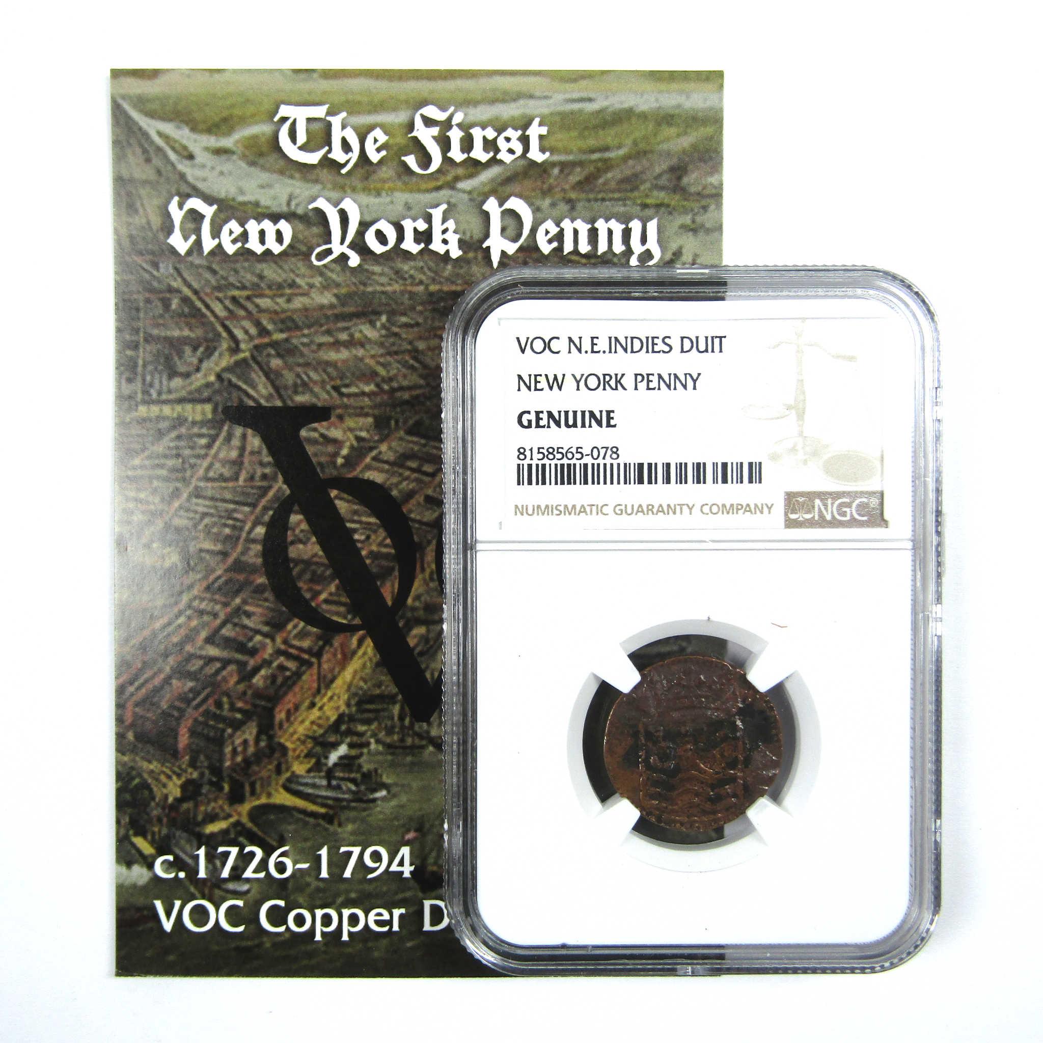 1726-1794 VOC Copper Duit Cent Genuine NGC Copper 1c SKU:OPC141