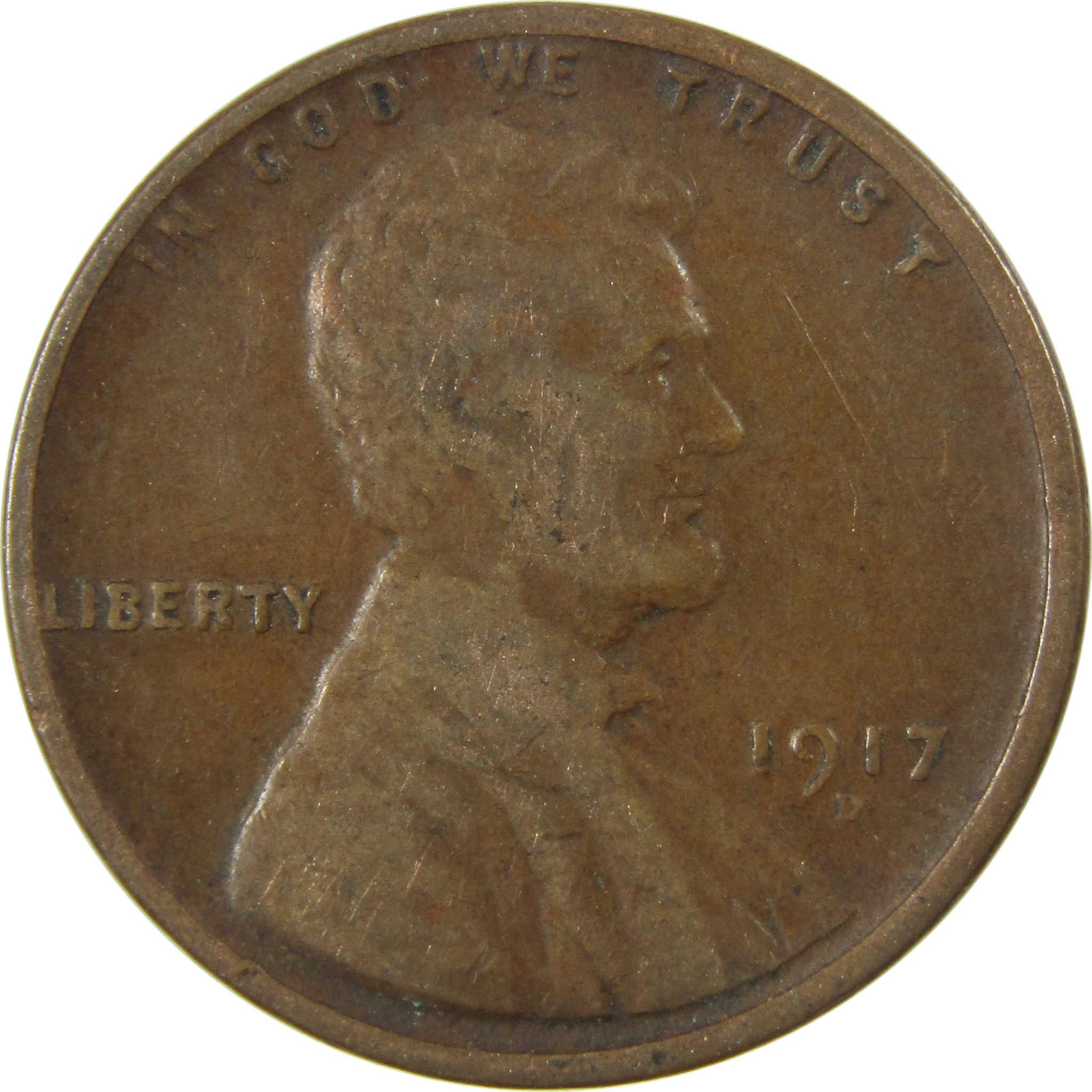 1917 D Lincoln Wheat Cent VG Very Good Penny 1c Coin SKU:I26701