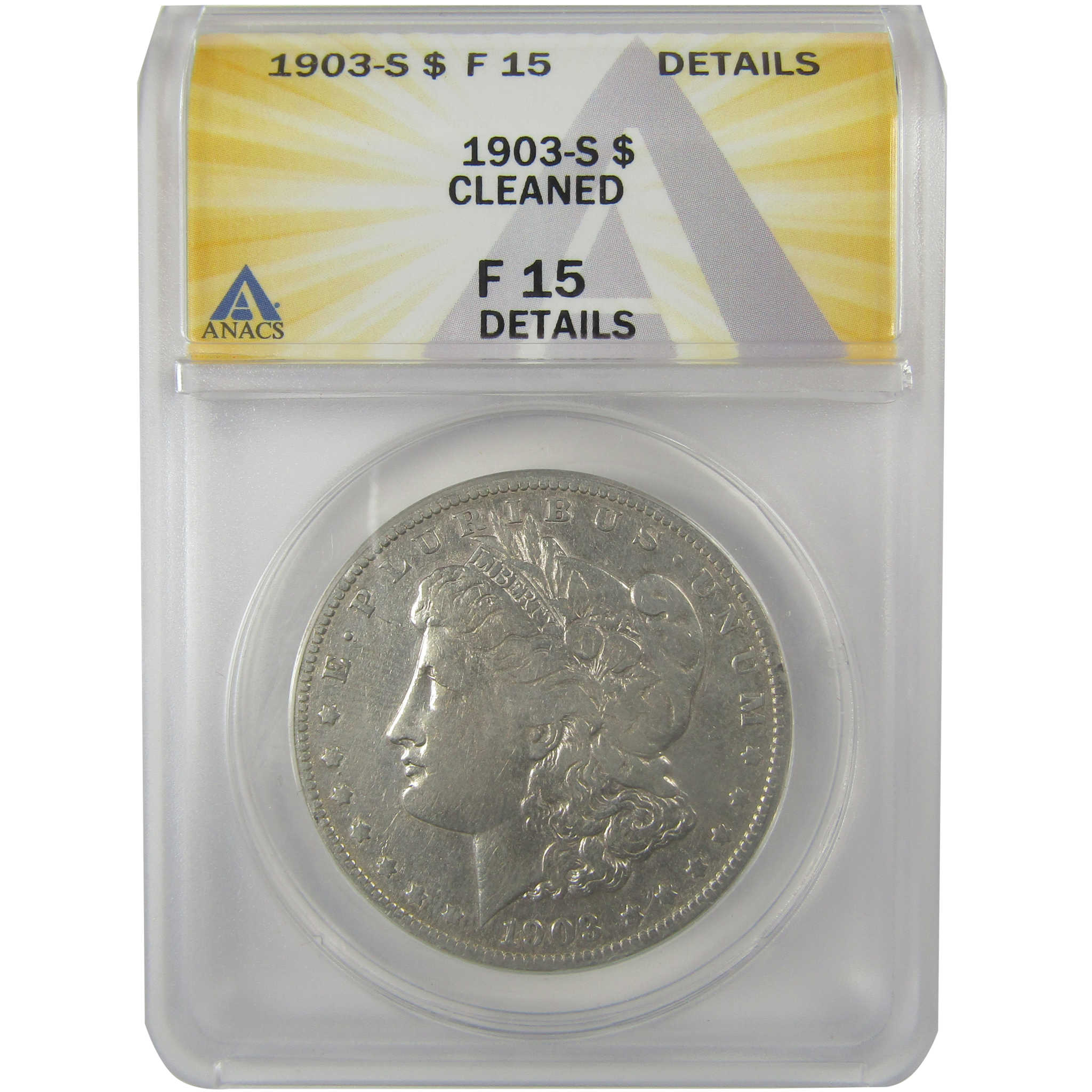 1903 S Morgan Dollar F 15 Details ANACS Silver $1 Coin SKU:I21702 - Morgan coin - Morgan silver dollar - Morgan silver dollar for sale - Profile Coins & Collectibles