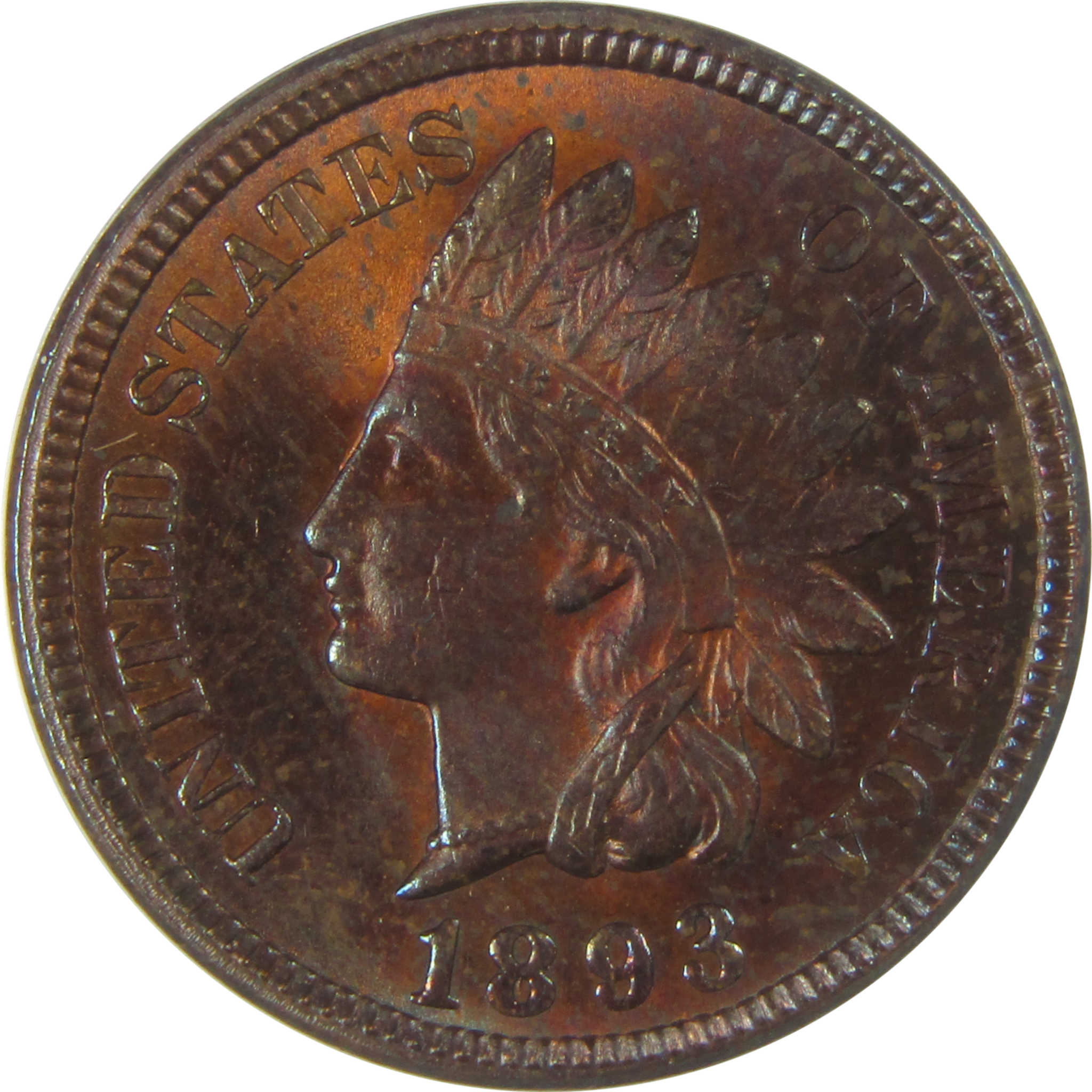 1893 Indian Head Cent MS 63 RB ANACS Penny Uncirculated SKU:I23002