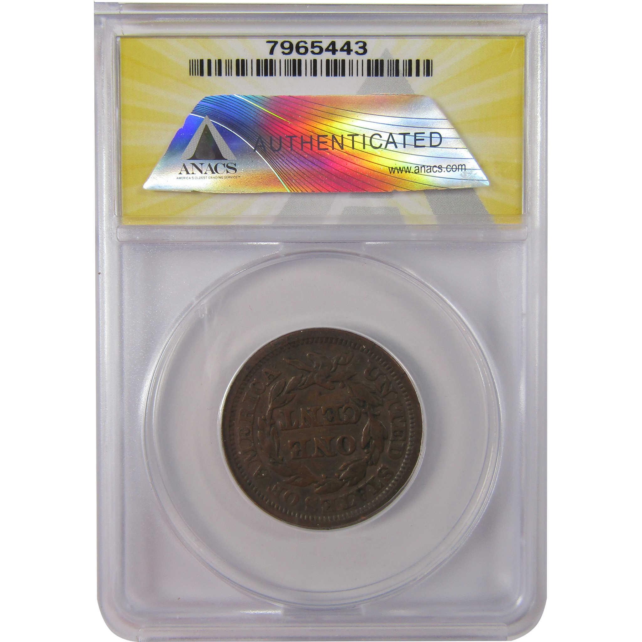 1849 Braided Hair Copper Large Cent VF 30 ANACS Penny SKU:I25623