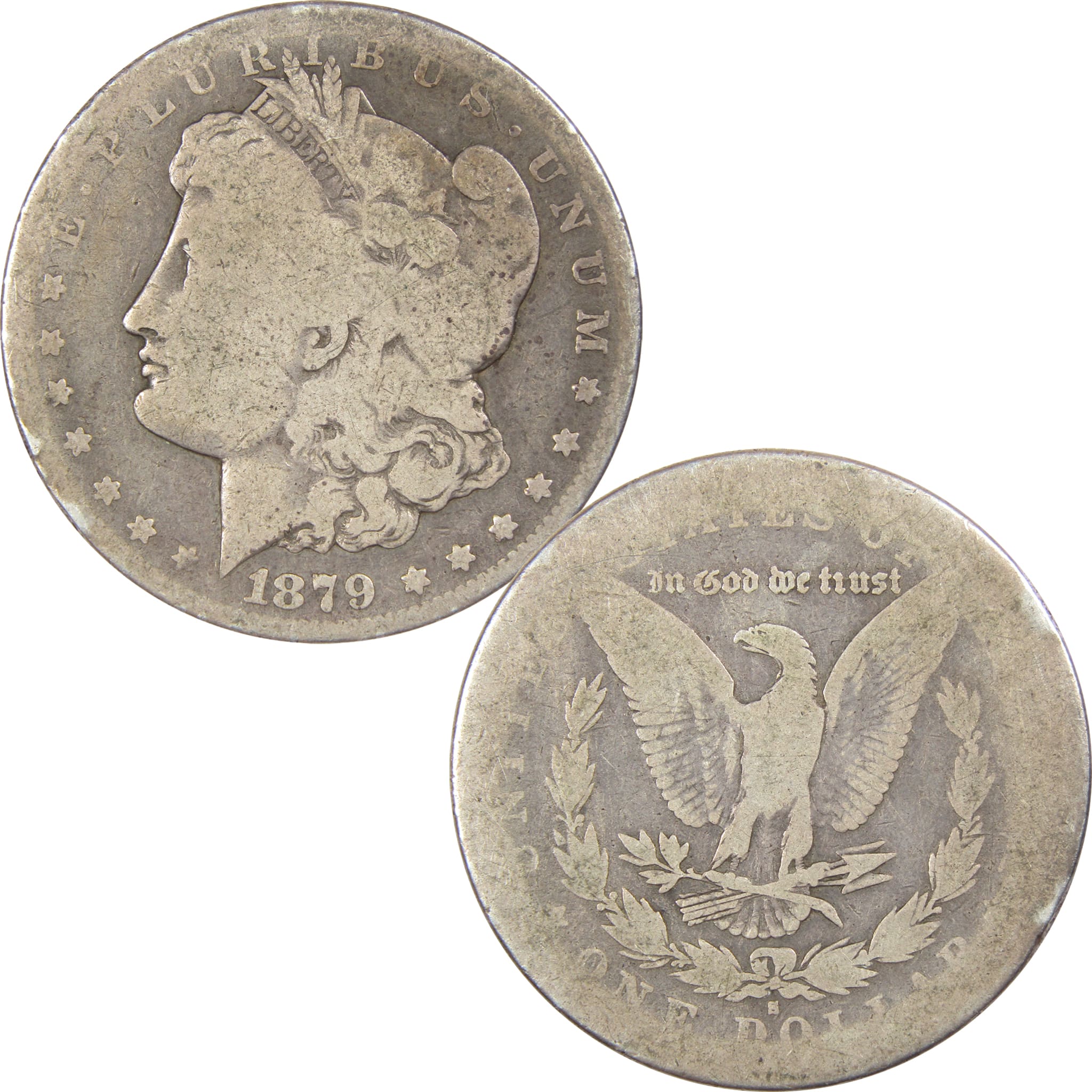 1879 S Rev 78 Morgan Dollar AG About Good 90% Silver SKU:IPC7438 - Morgan coin - Morgan silver dollar - Morgan silver dollar for sale - Profile Coins & Collectibles