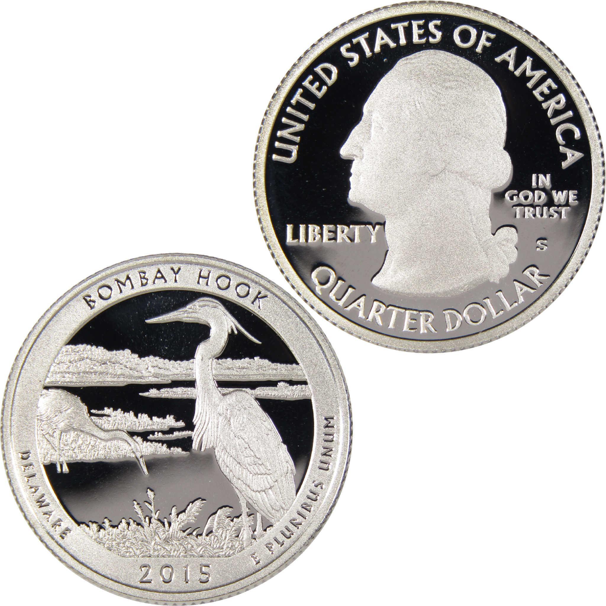 2015 S Bombay Hook National Wildlife Refuge Quarter Silver Proof 25c