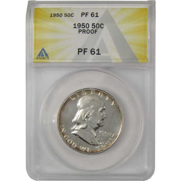 1950 Franklin Silver Half Dollar PF 61 ANACS Proof 50c Coin SKU:I28784