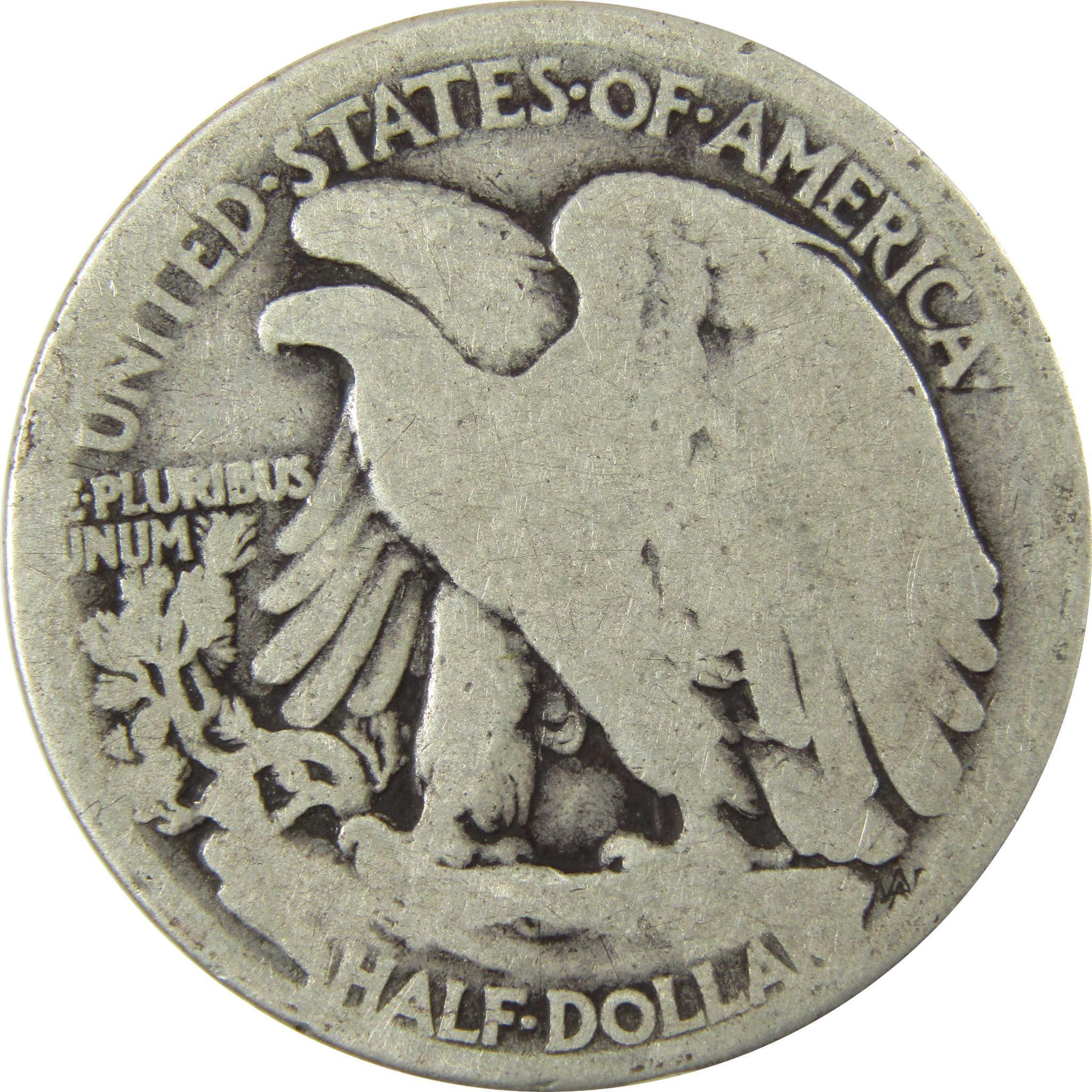 1917 D Obverse Liberty Walking Silver Half Dollar G Good SKU:CP1444