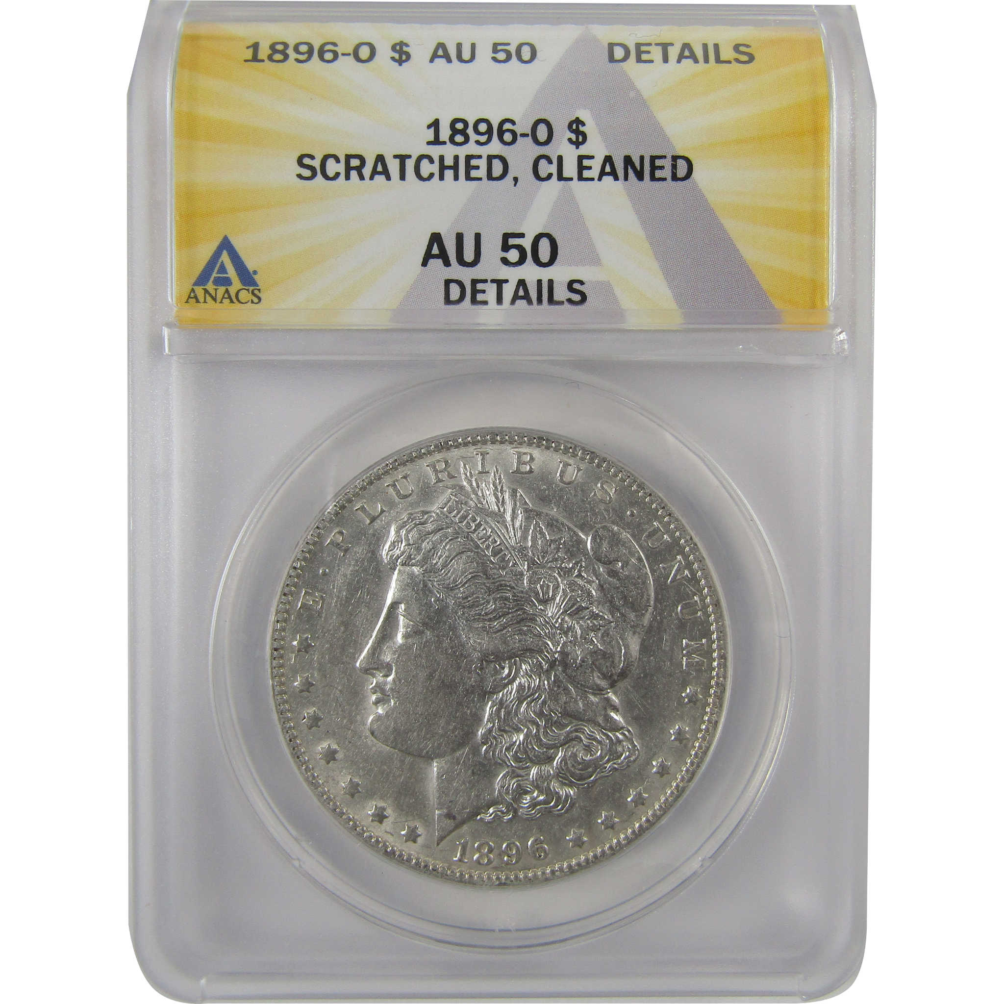 1896 O Morgan Dollar AU 50 Details ANACS Silver $1 Coin SKU:I19038 - Morgan coin - Morgan silver dollar - Morgan silver dollar for sale - Profile Coins & Collectibles