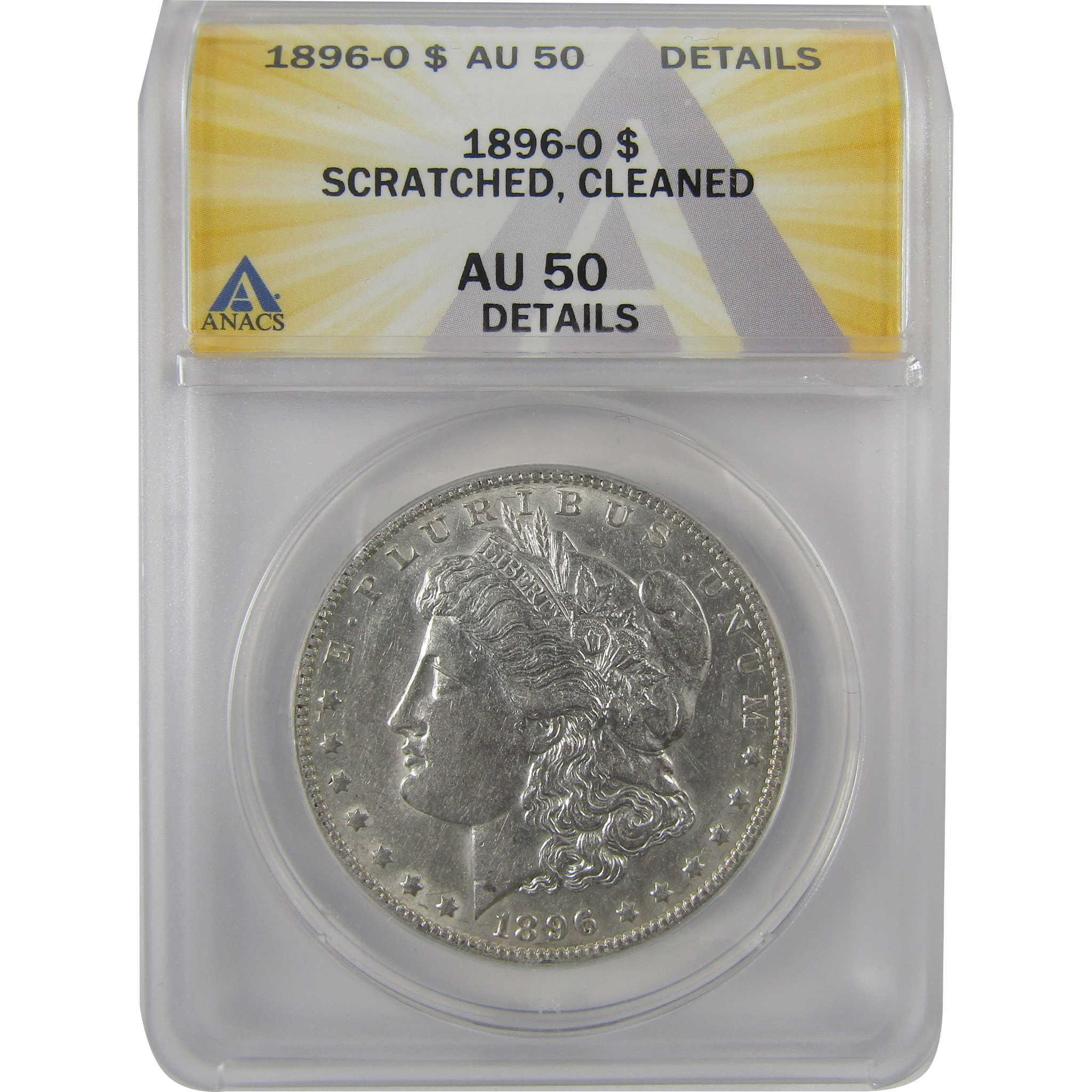 1896 O Morgan Dollar AU 50 Details ANACS Silver $1 Coin SKU:I19038 - Morgan coin - Morgan silver dollar - Morgan silver dollar for sale - Profile Coins & Collectibles