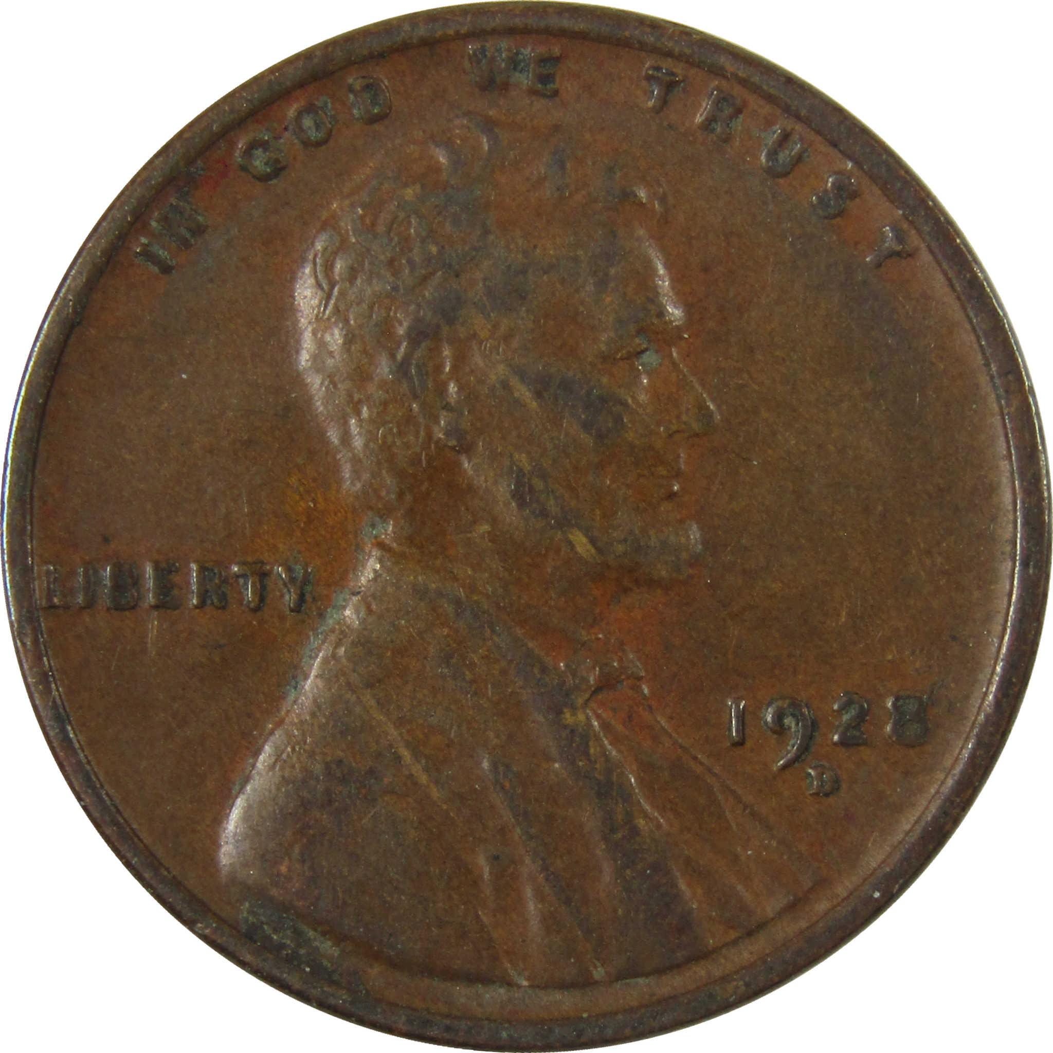 1928 D Lincoln Wheat Cent VF Very Fine Penny 1c Coin SKU:I27620