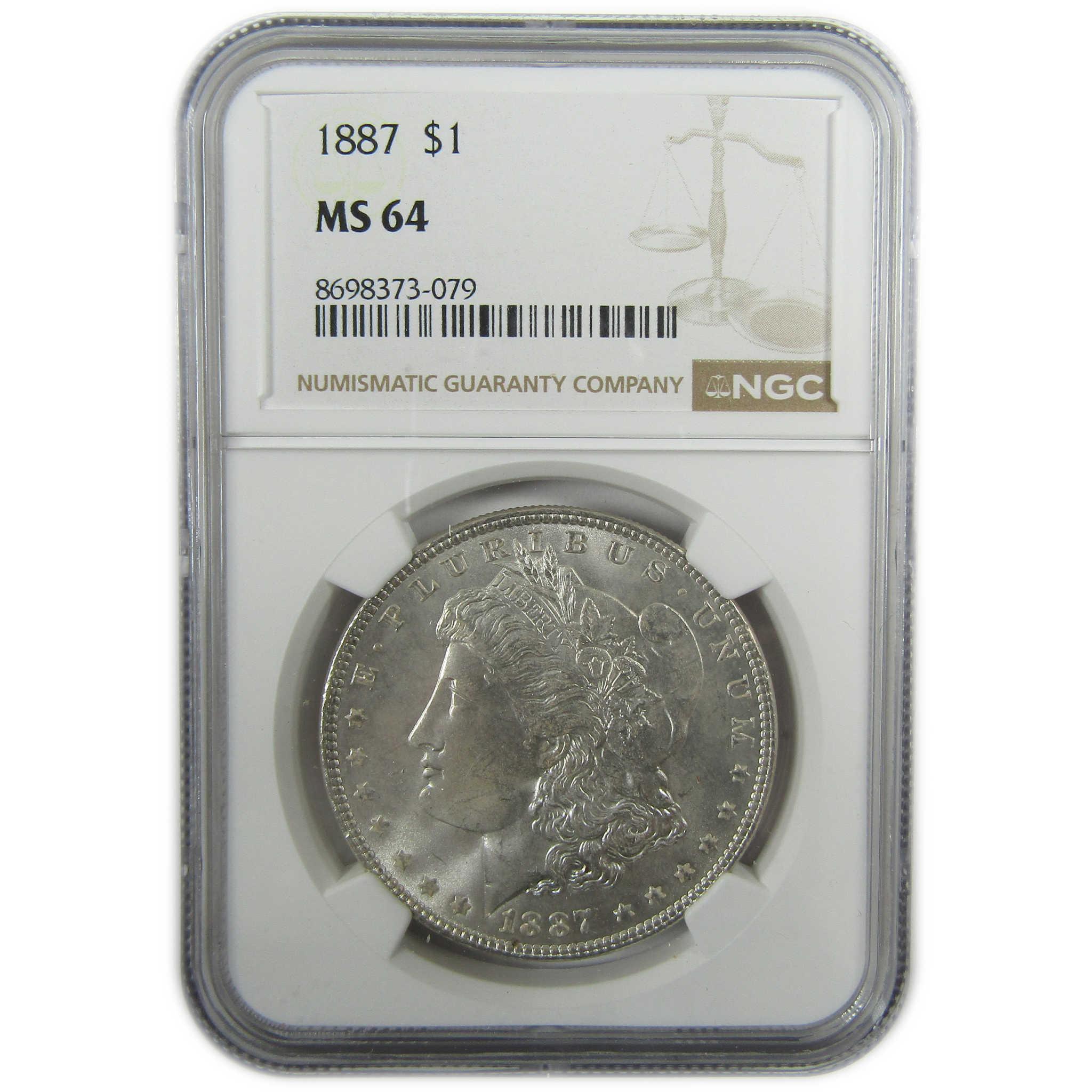1887 Morgan Silver Dollar MS 64 NGC Uncirculated $1 Coin SKU:I27912 - Morgan coin - Morgan silver dollar - Morgan silver dollar for sale - Profile Coins & Collectibles