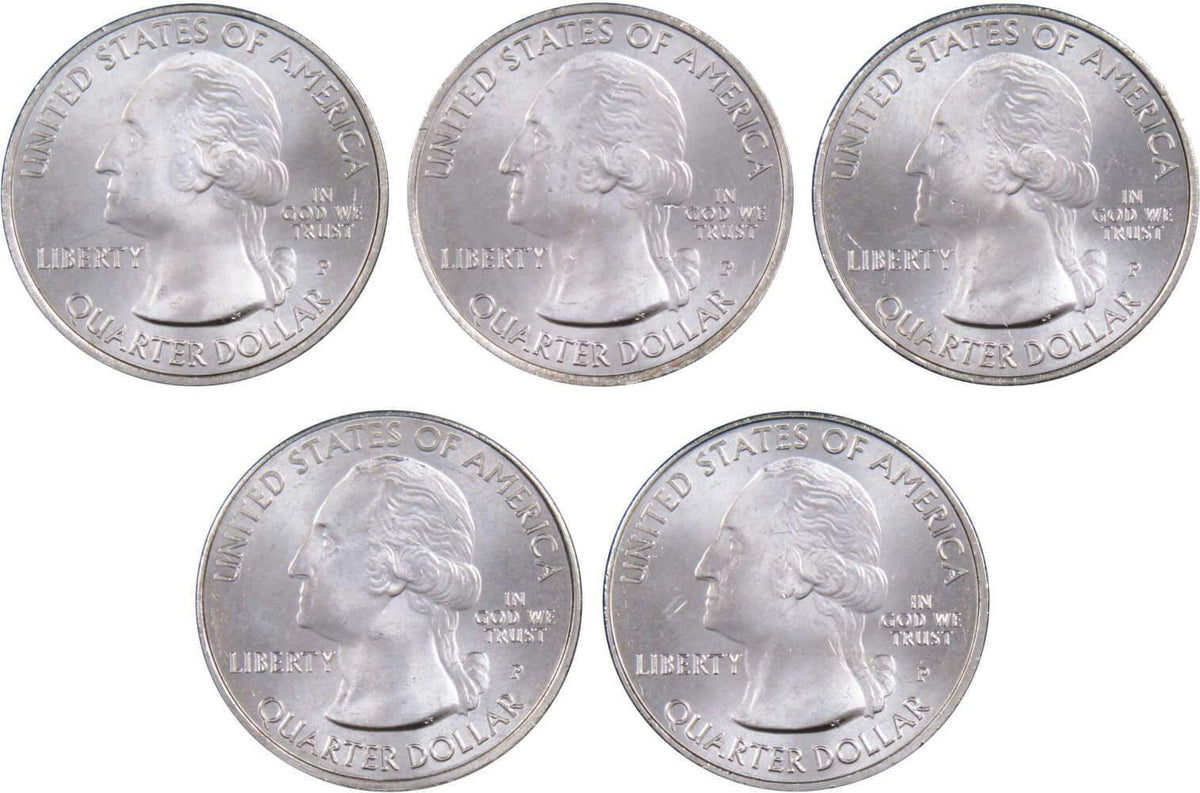 2017 P Quarter 5 Coin Set Clad Uncirculated Mint State 25c Collectible