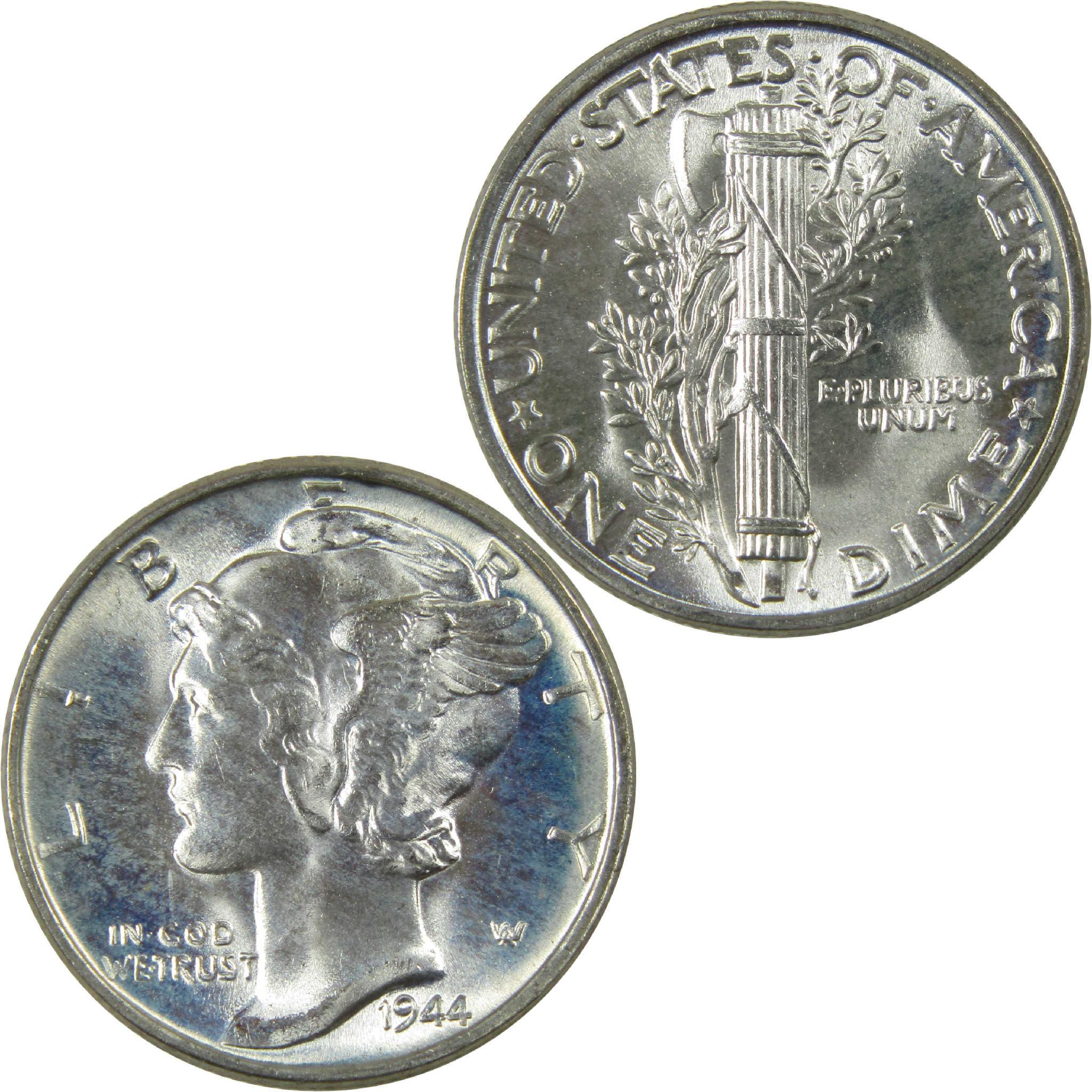 1944 Mercury Silver Dime BU Gem Uncirculated Mint State 10c Coin