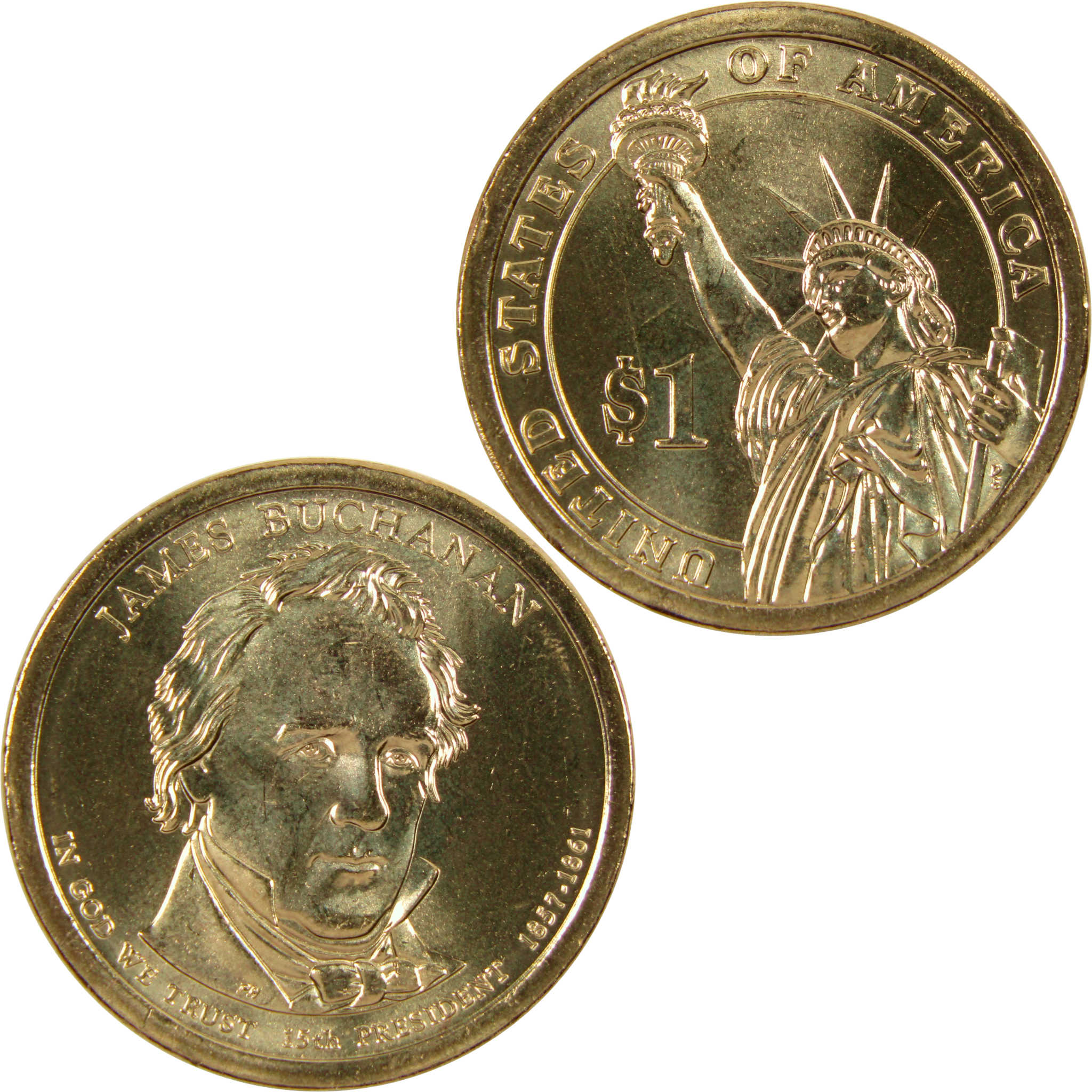 2010 P James Buchanan Presidential Dollar BU Uncirculated $1 Coin