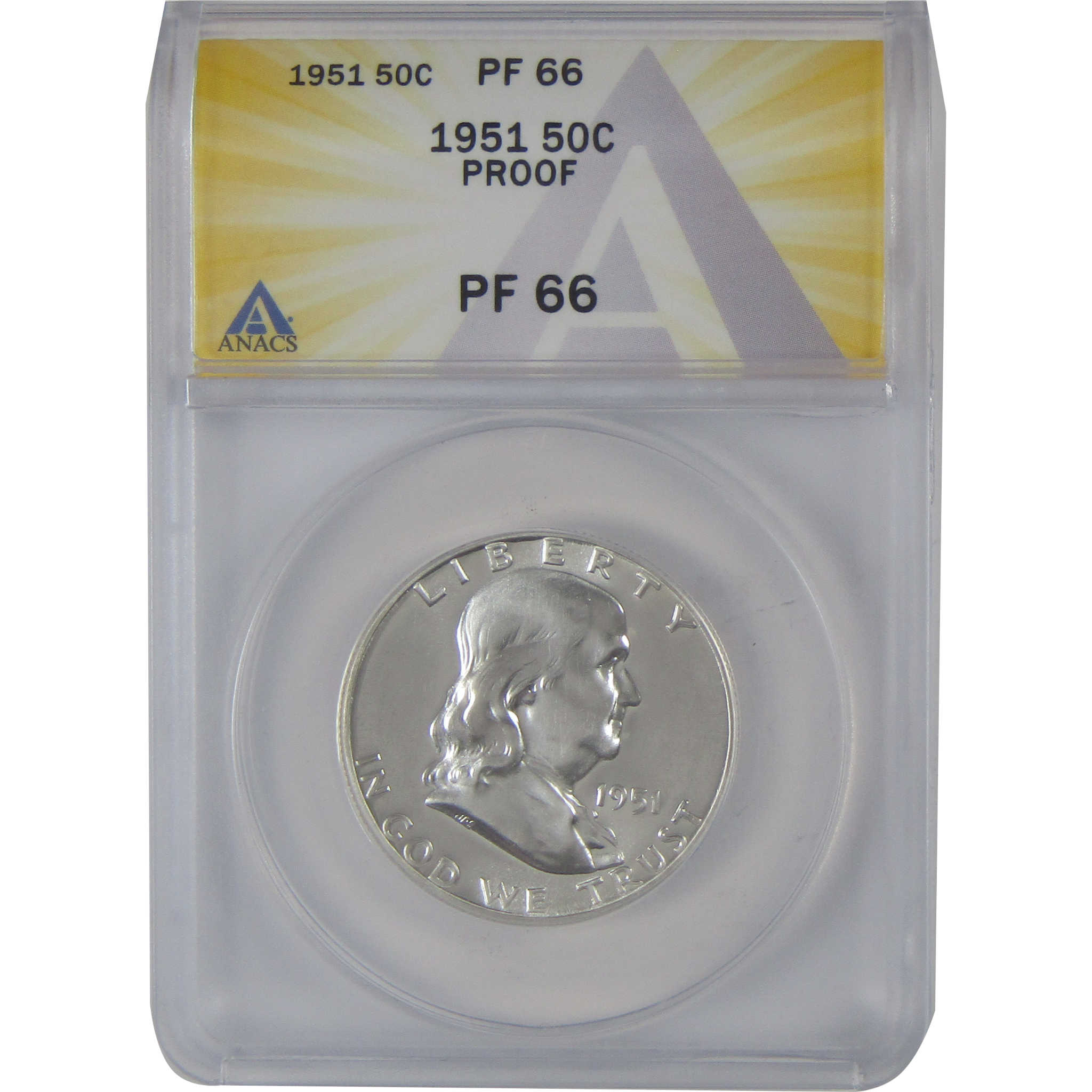 1951 Franklin Half Dollar PF 66 ANACS Silver Proof 50c Coin SKU:I23438