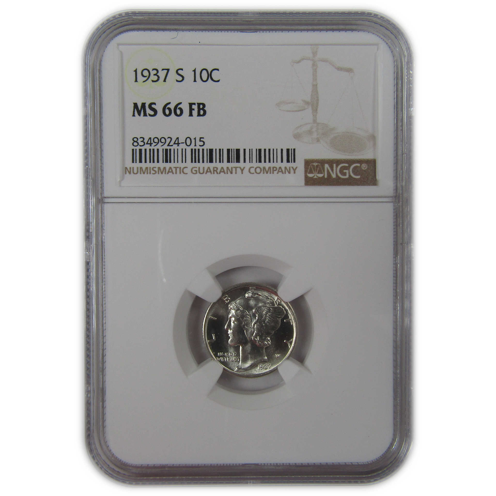 1937 S Mercury Dime MS 66 FB NGC Silver Uncirculated SKU:I23200