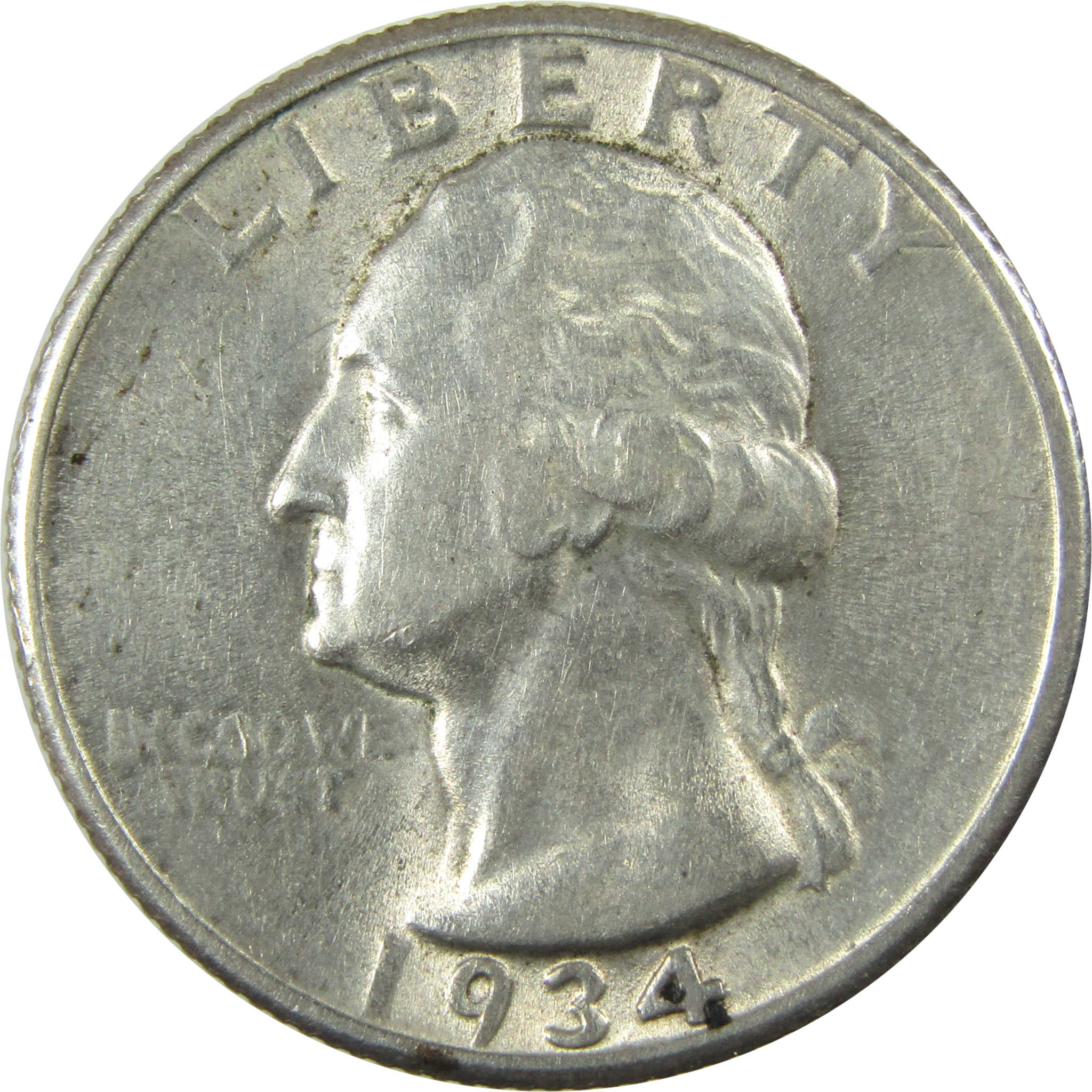 1934 Light Motto Washington Silver Quarter AU SKU:I26727