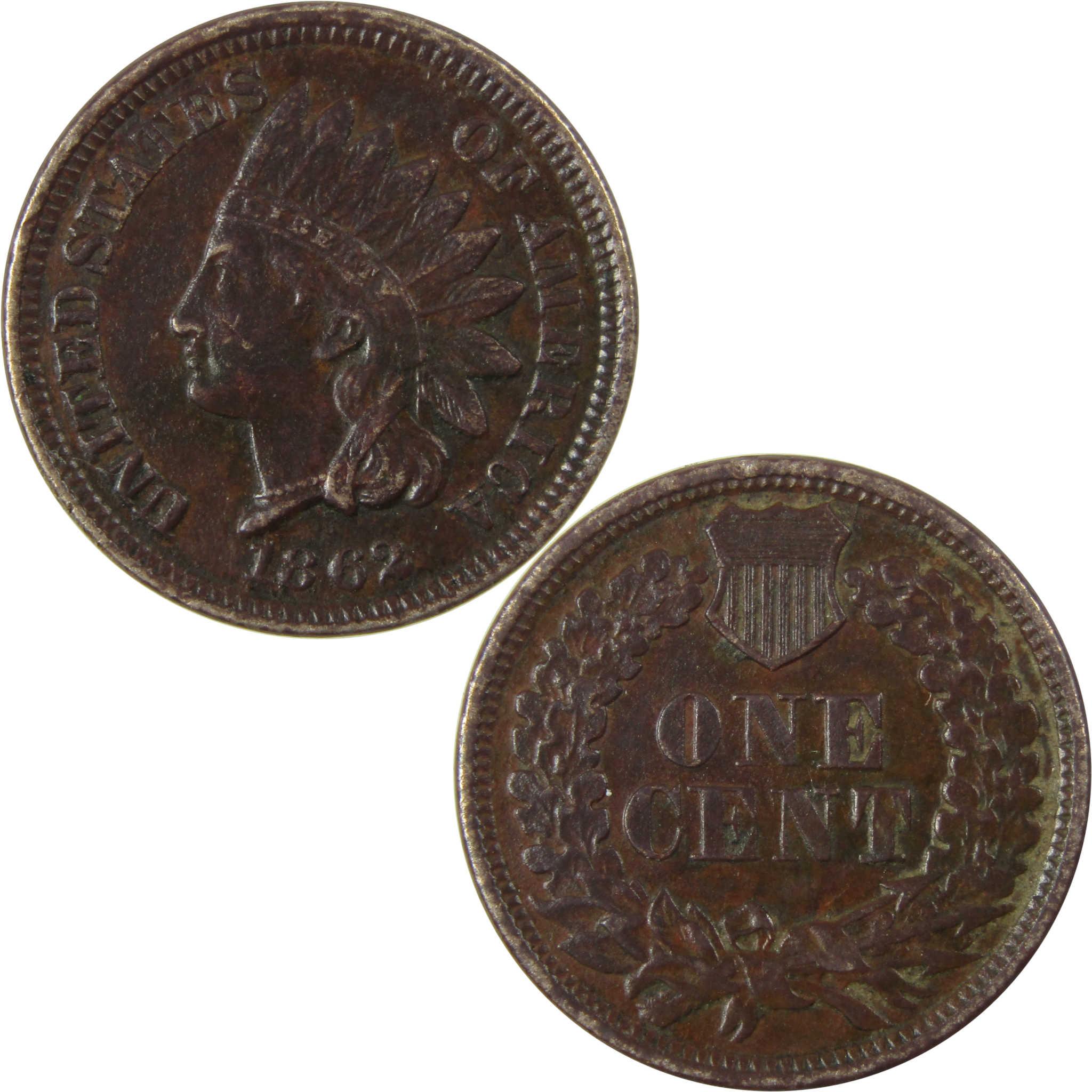 1862 Indian Head Cent VF Very Fine Details Penny 1c Coin SKU:CP1178