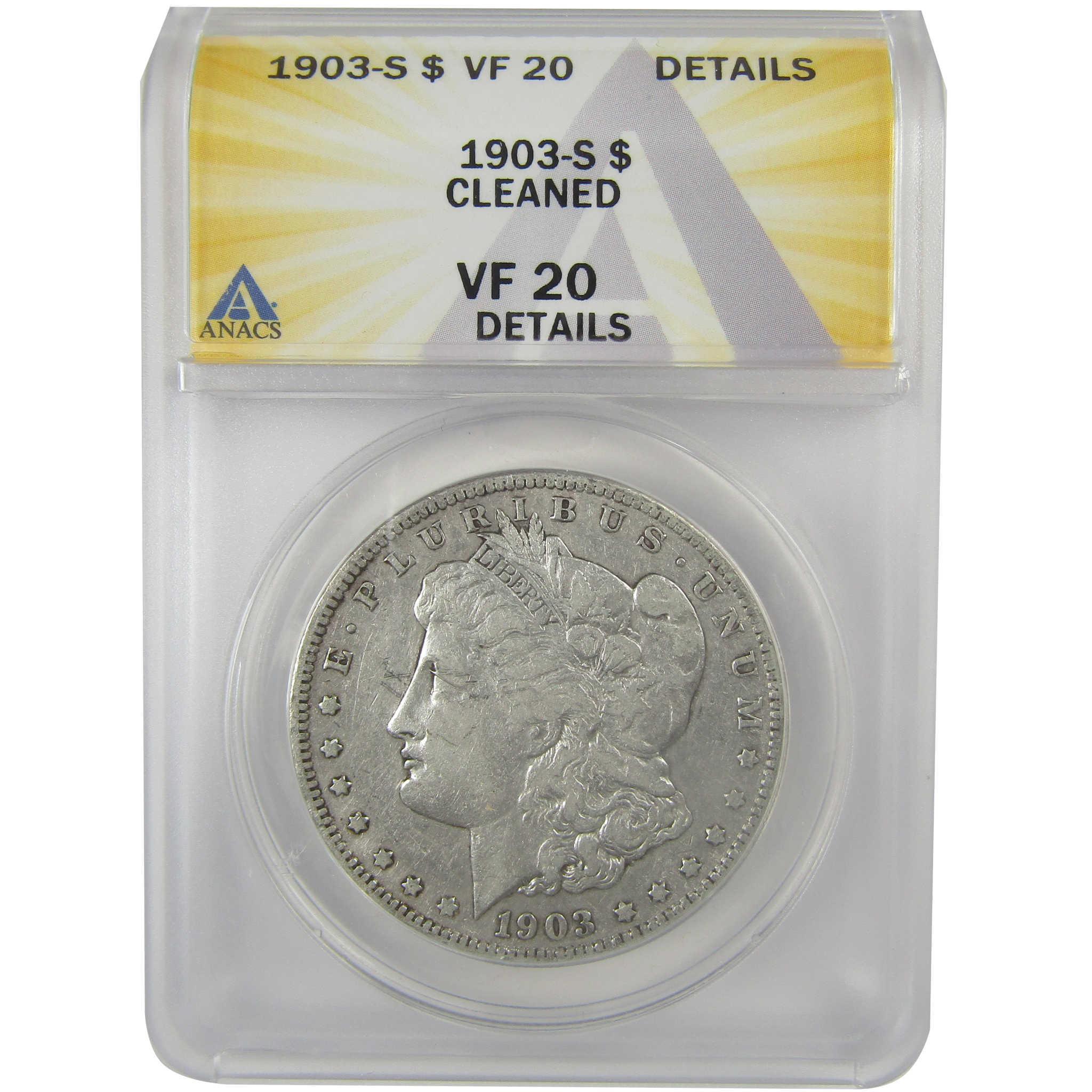 1903 S Morgan Dollar VF 20 Details ANACS Silver $1 Coin SKU:I21719 - Morgan coin - Morgan silver dollar - Morgan silver dollar for sale - Profile Coins & Collectibles