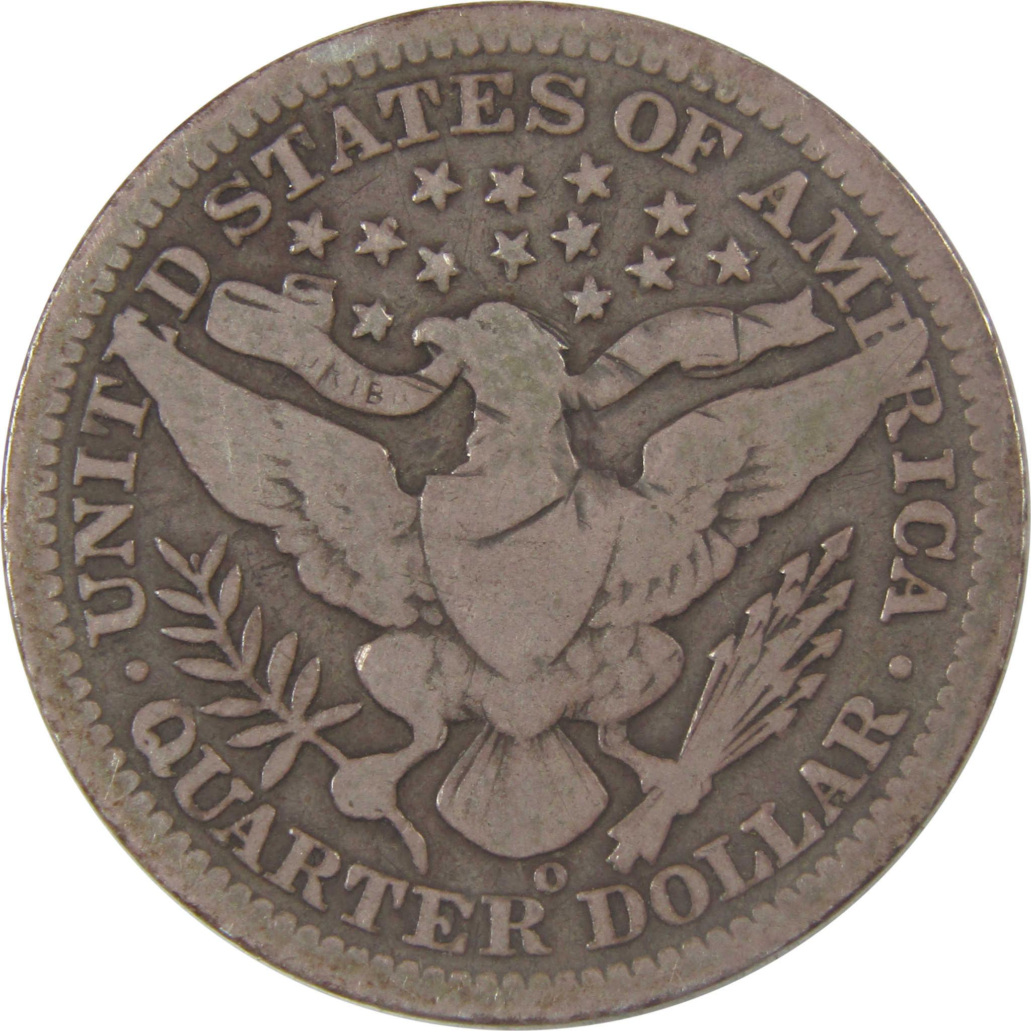 1904 O Barber Silver Quarter VG Very Good Details 25c Coin SKU:I23995