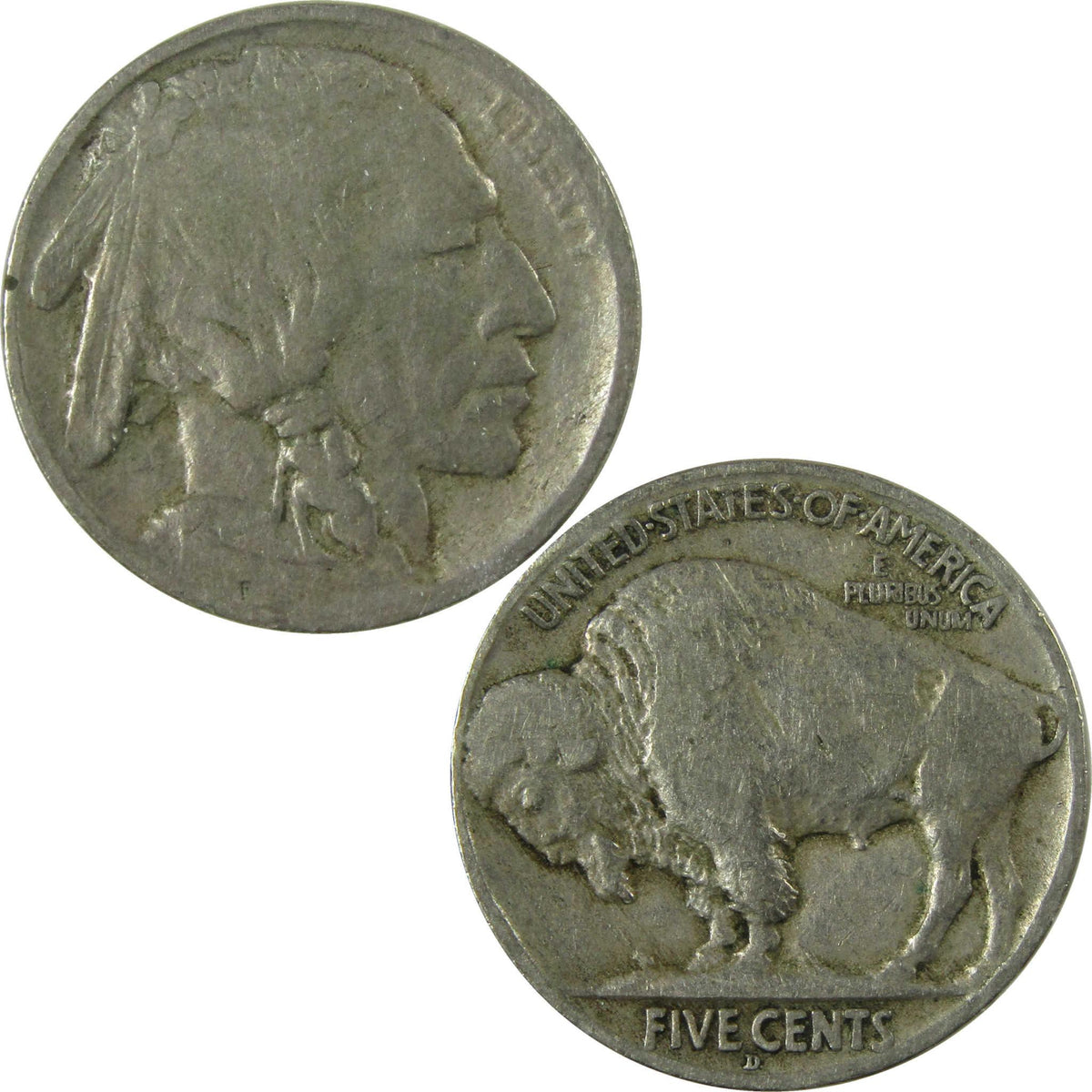 1913 D Type 2 Indian Head Buffalo Nickel VG Very Good SKU:I27859