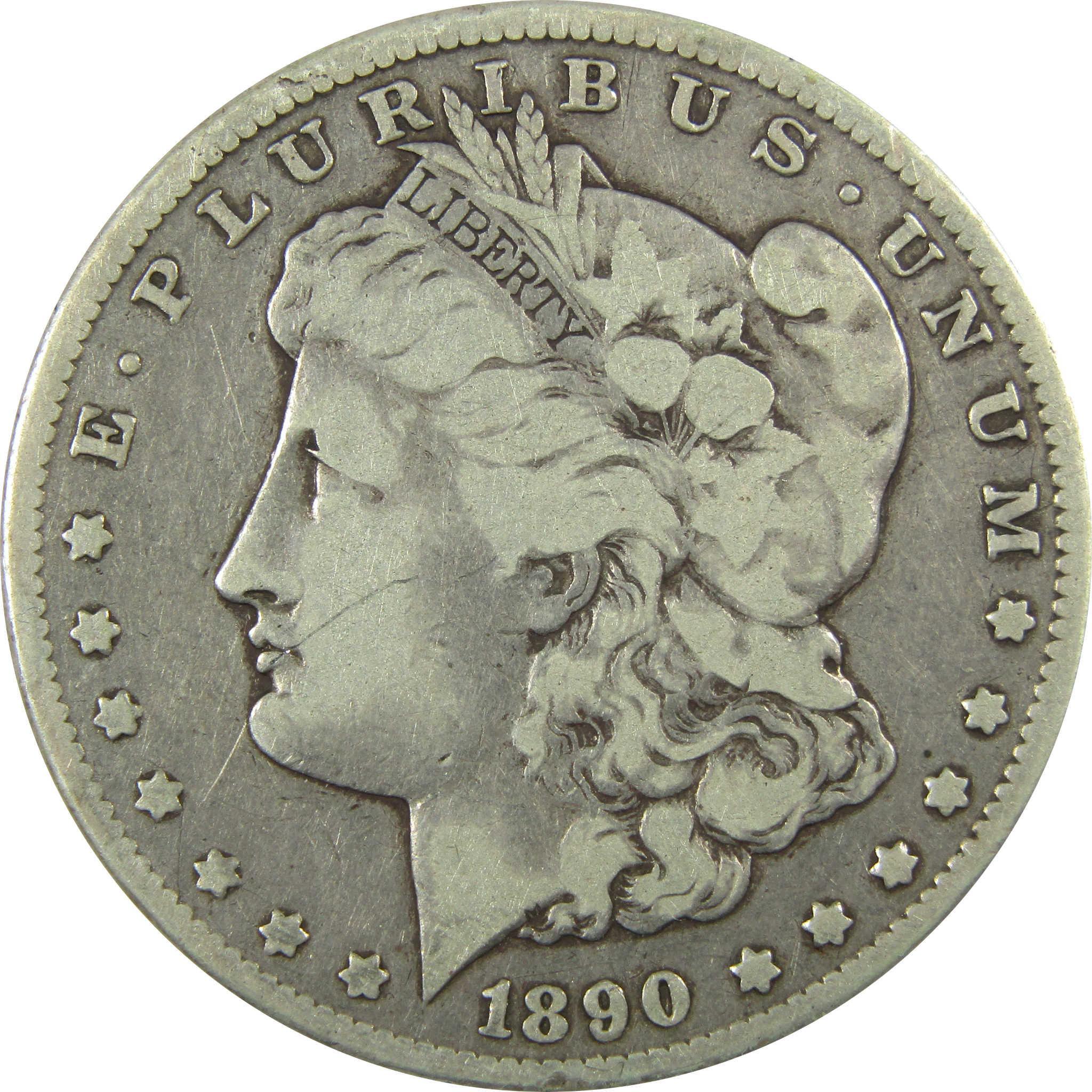 1890 CC Tail Bar Morgan Silver Dollar F Fine $1 Coin SKU:CP1356 - Morgan coin - Morgan silver dollar - Morgan silver dollar for sale - Profile Coins & Collectibles