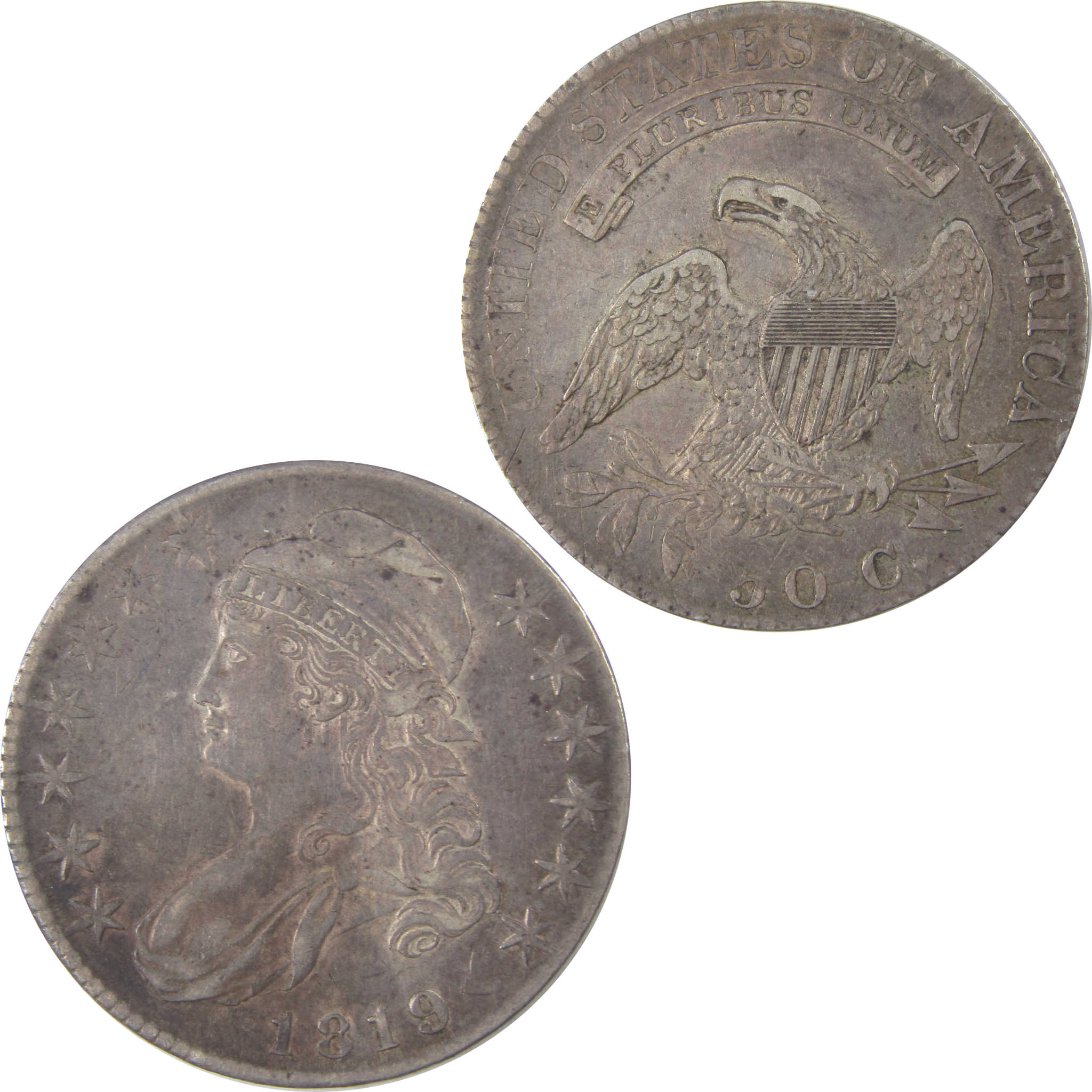 1819 Large 9 Capped Bust Half Dollar Extremely Fine Silver SKU:I17990