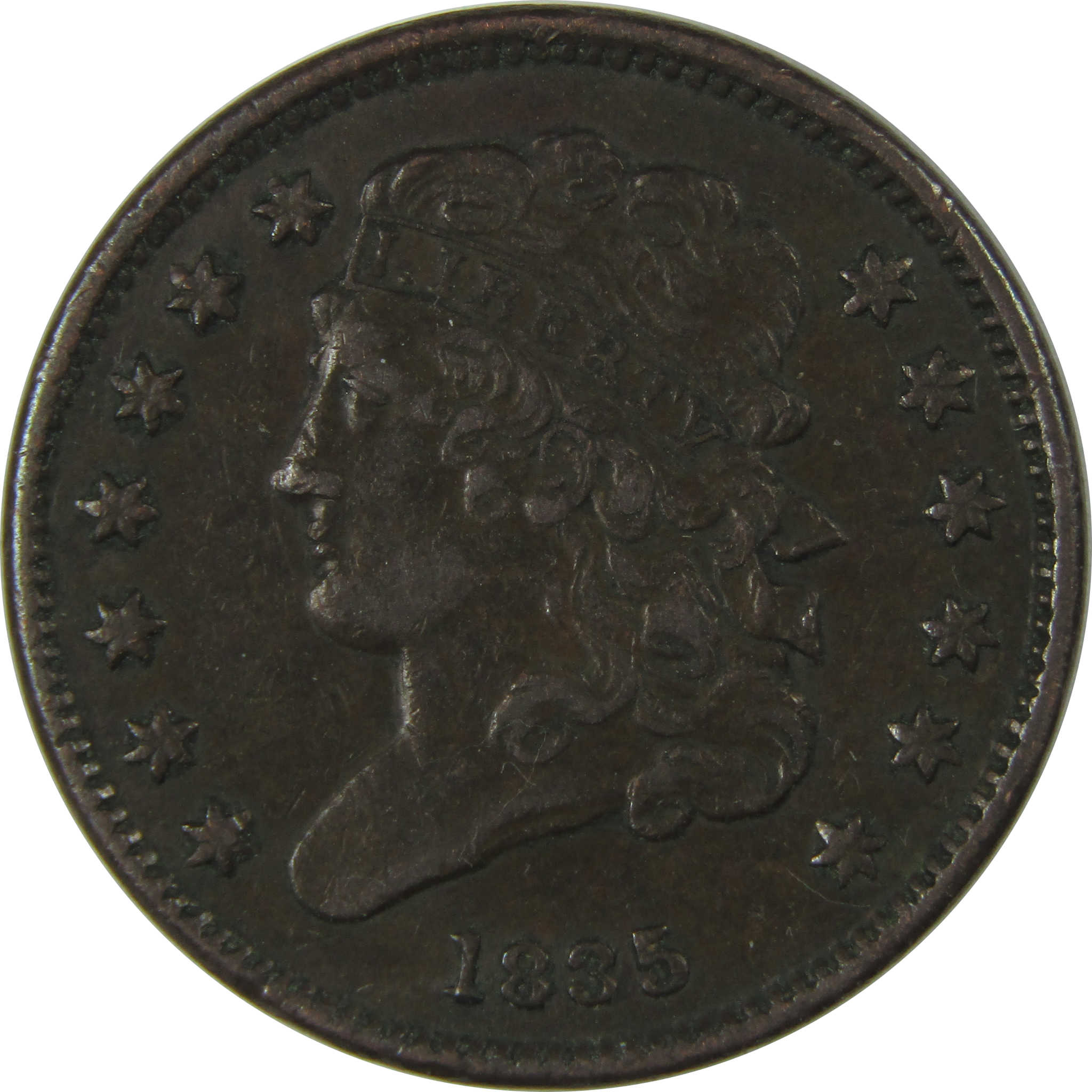 1835 Classic Head Copper Half Cent XF EF Extremely Fine SKU:I23881