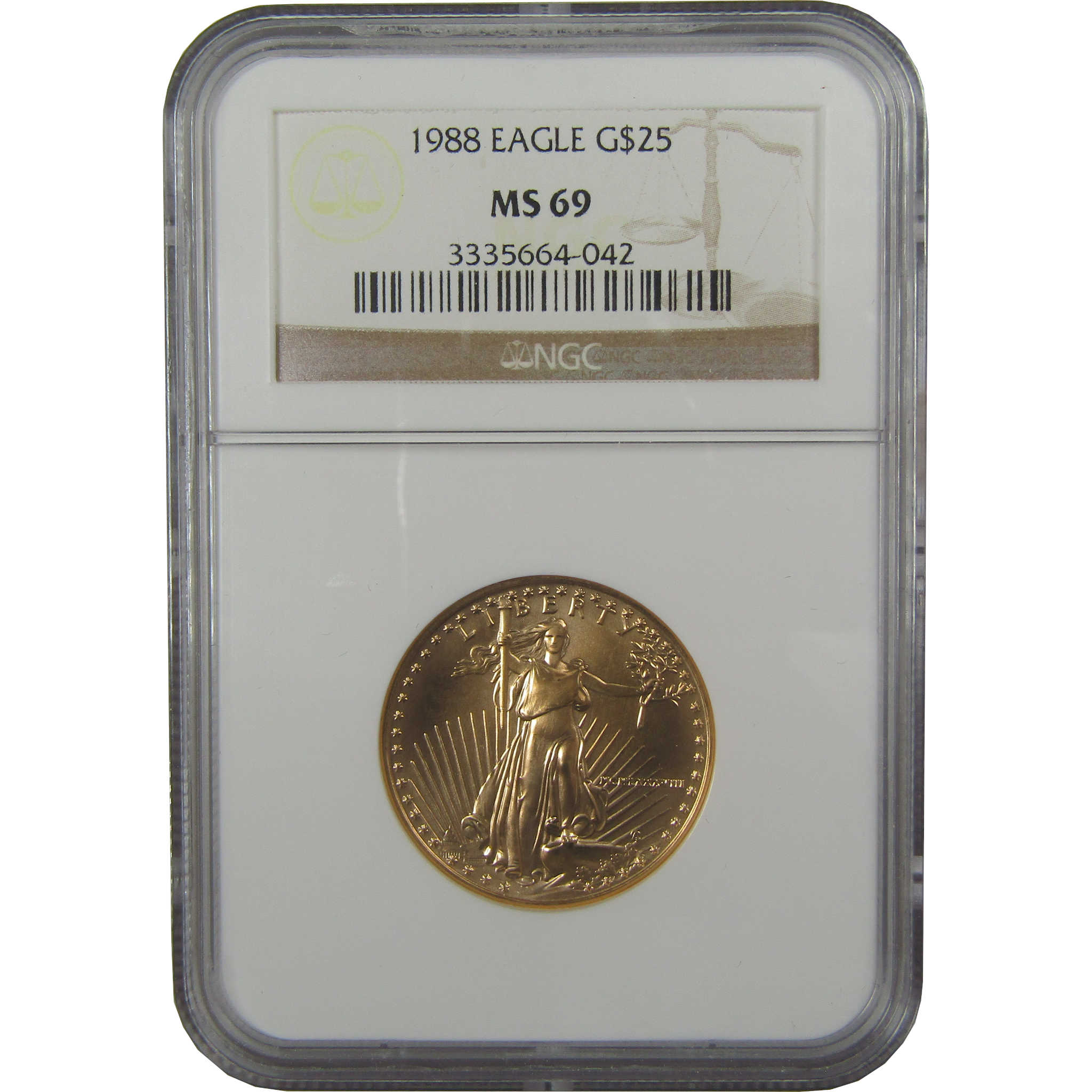 1988 American Eagle MS 69 NGC 1/2 oz .9167 Gold Bullion SKU:CPC0835