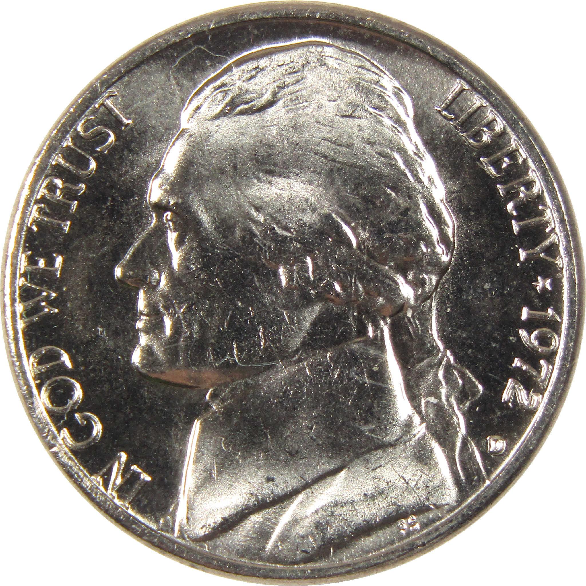 1972 D Jefferson Nickel Uncirculated 5c Coin